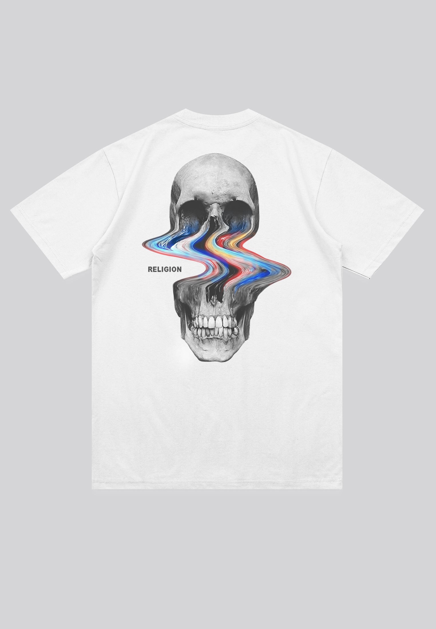 DISTORTED SKULL T-SHIRT WHITE