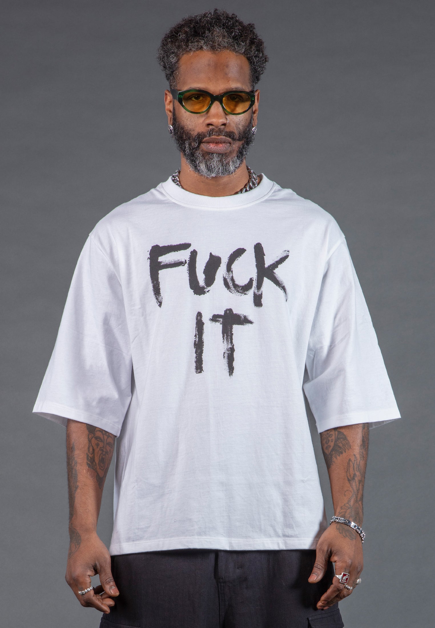 FUCK IT OVERSIZED T-SHIRT WHITE