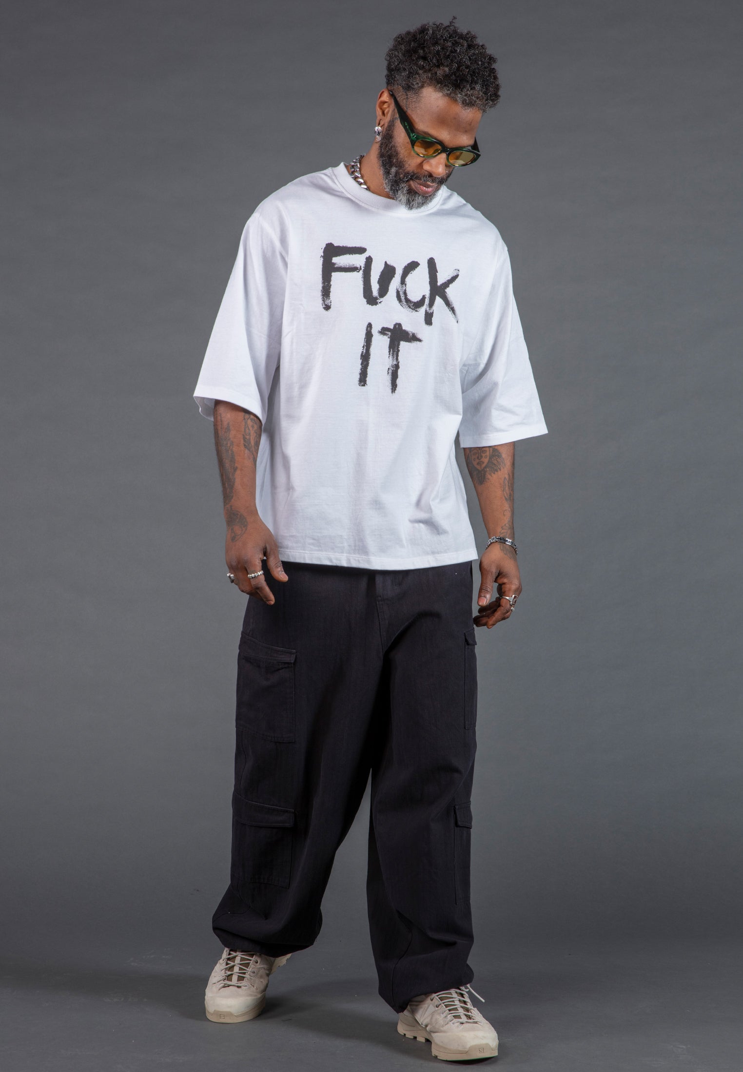 FUCK IT OVERSIZED T-SHIRT WHITE