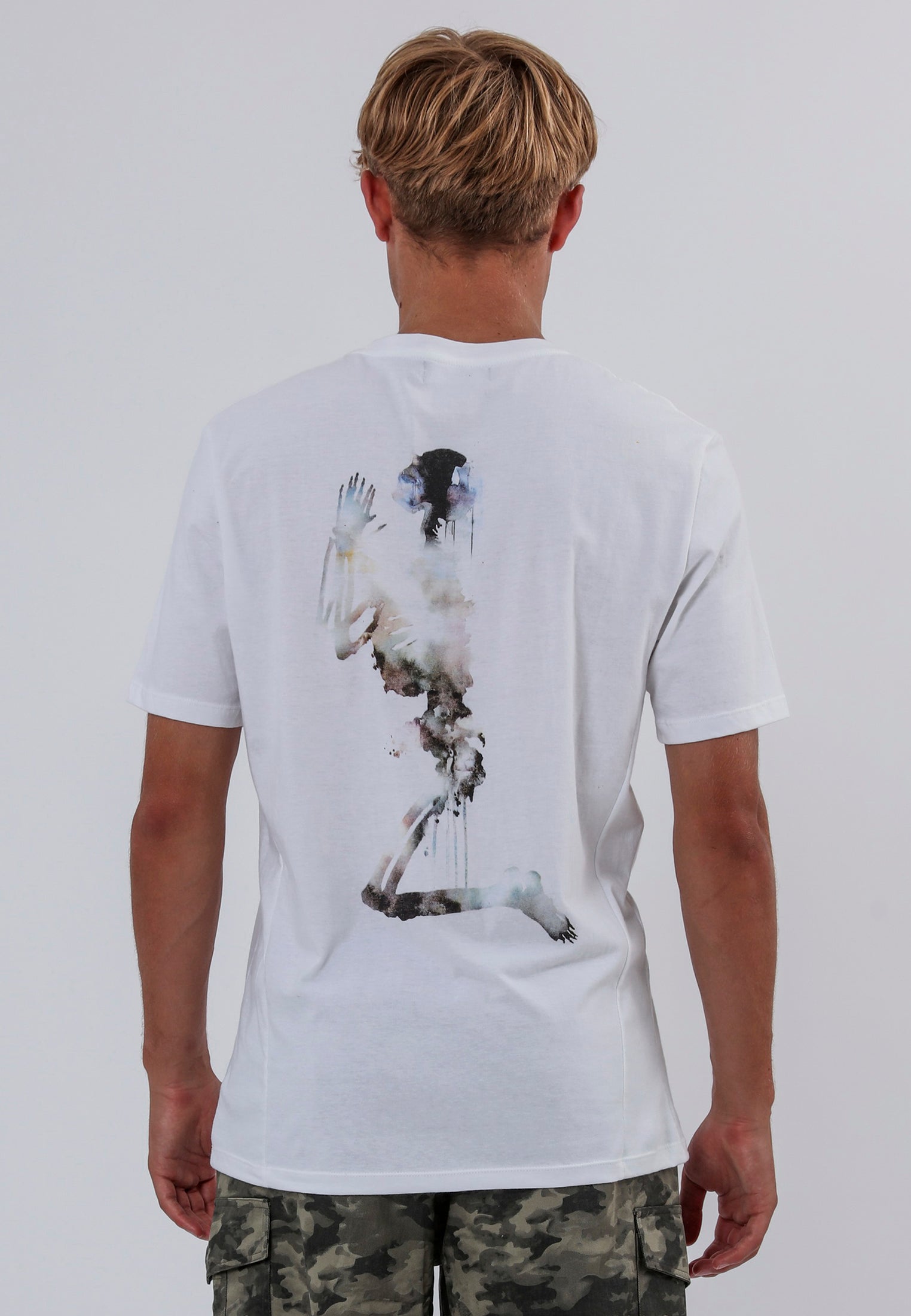 WATER COLOUR SKELETON T-SHIRT WHITE