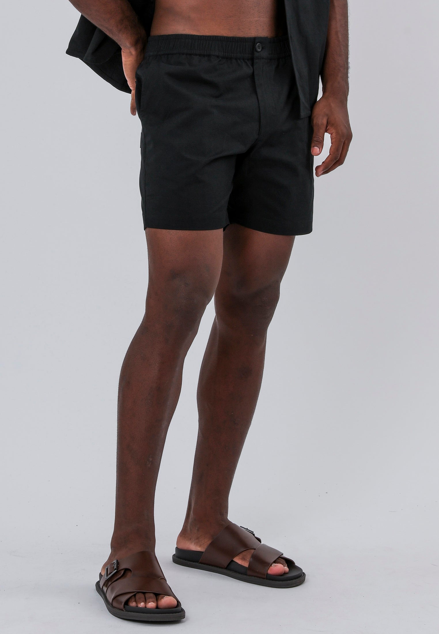 ELASTICATED SHORTS JET BLACK