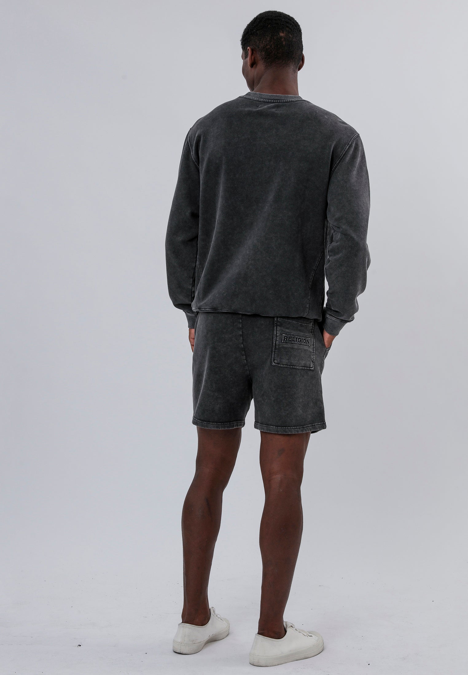 ACID LOGO SHORTS WASHED CHARCOAL