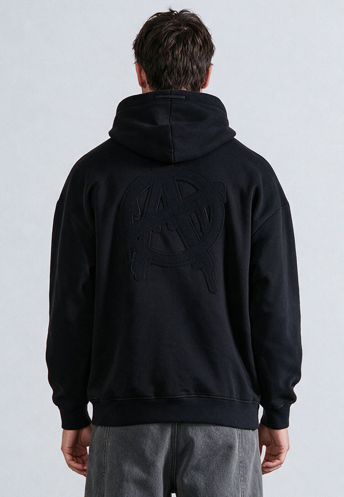 ANARCHY APPLIQUE HOODIE BLACK