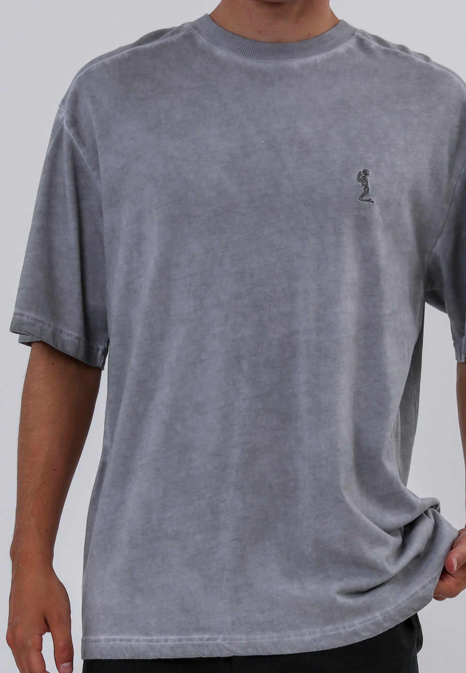 OIL WASH T-SHIRT WASHED GREY