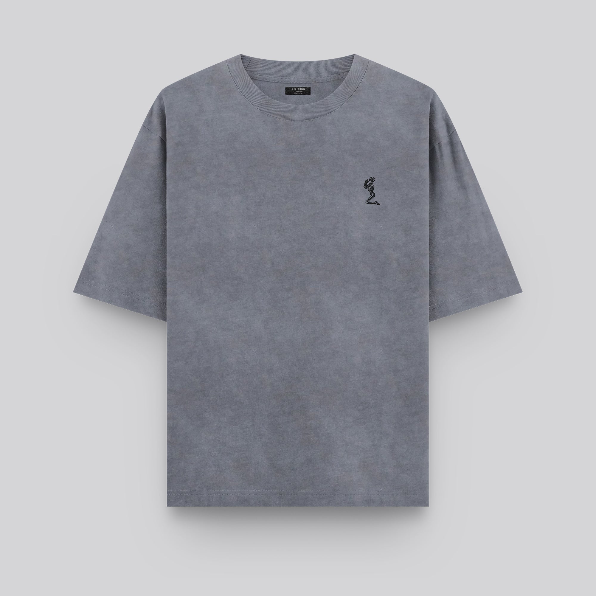 OIL WASH T-SHIRT WASHED GREY