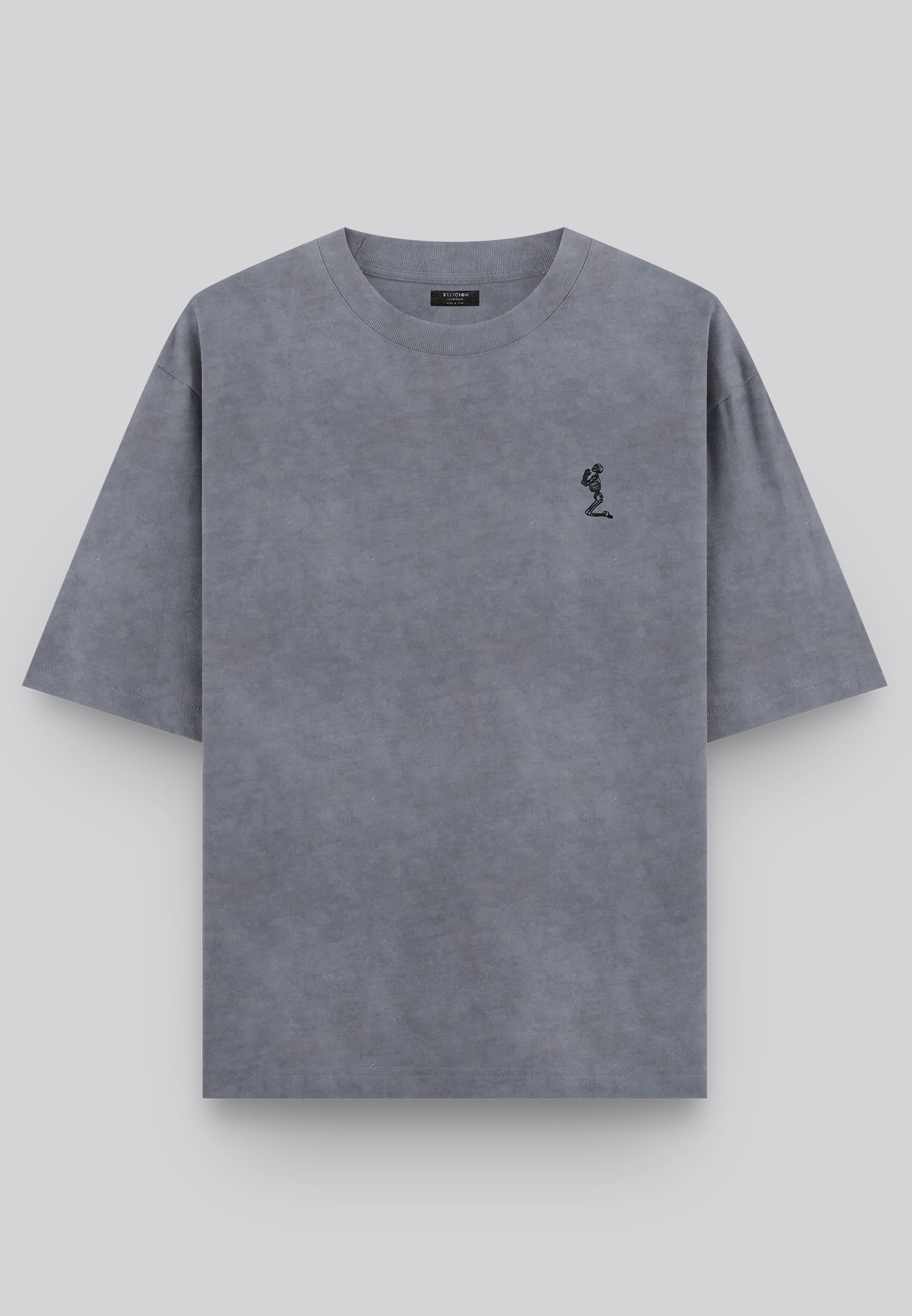 OIL WASH T-SHIRT WASHED GREY