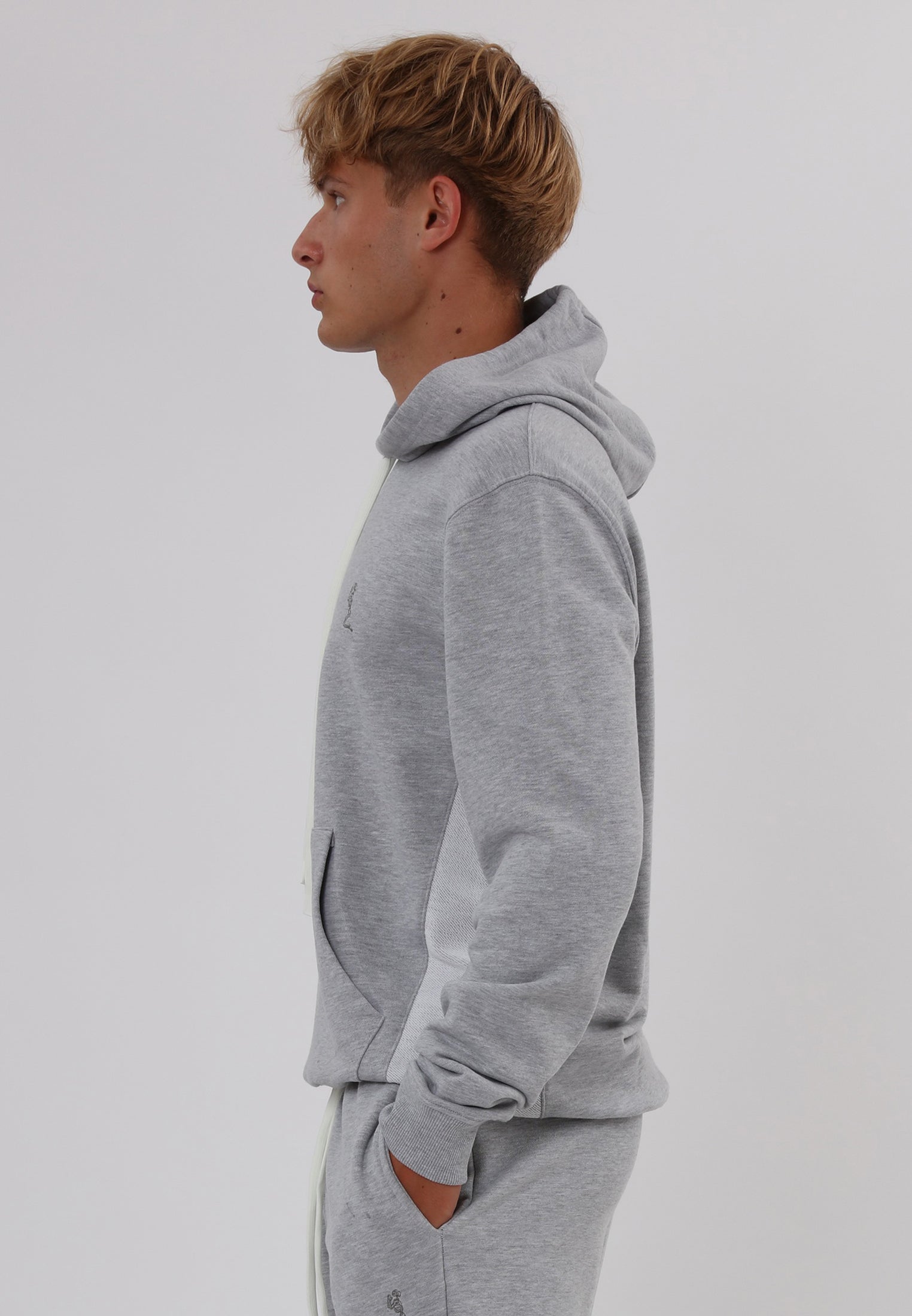 REVERSE HOODIE GREY MARL