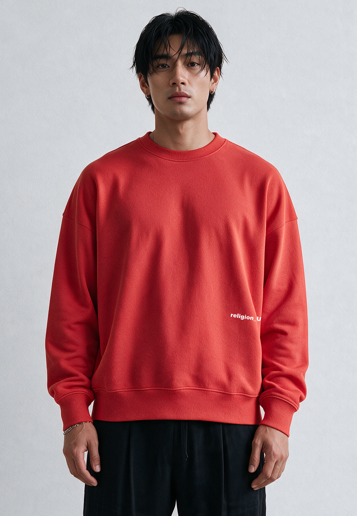 RELIGION UK SWEAT BRIGHT RED