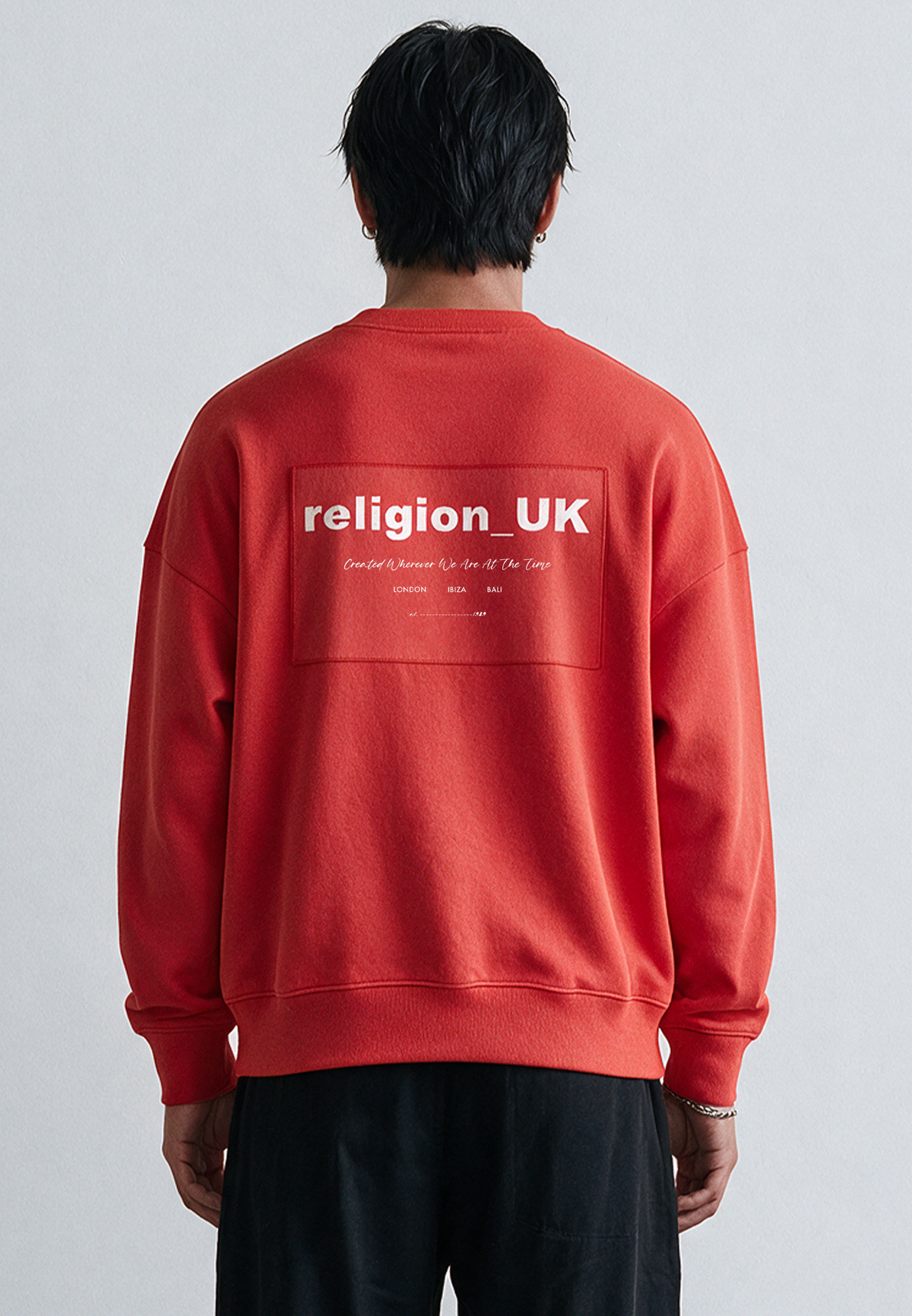 RELIGION UK SWEAT BRIGHT RED