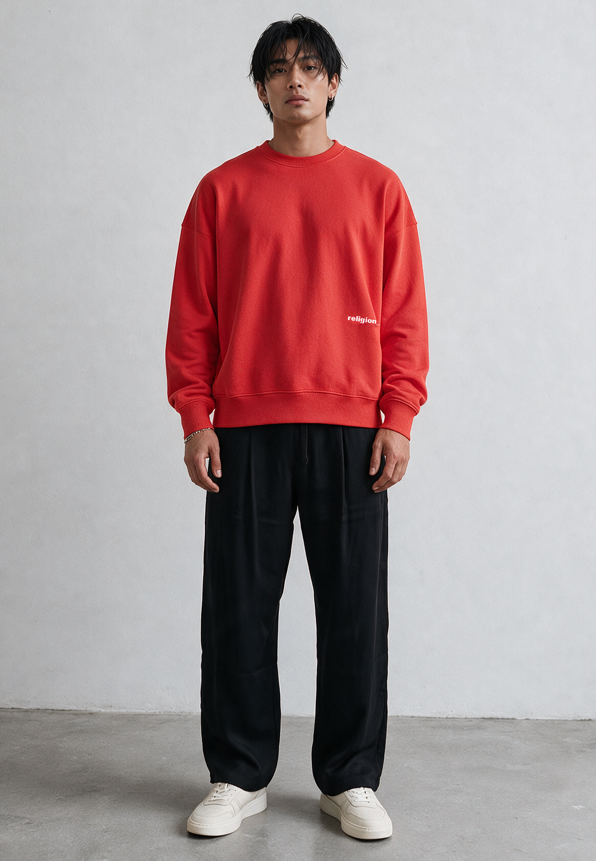 RELIGION UK SWEAT BRIGHT RED