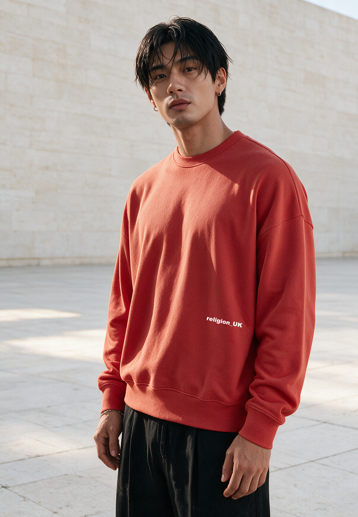 RELIGION UK SWEAT BRIGHT RED