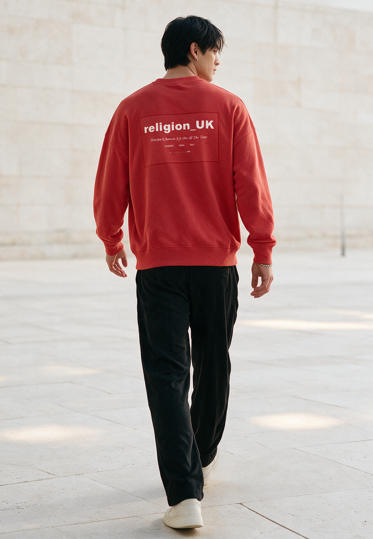 RELIGION UK SWEAT BRIGHT RED