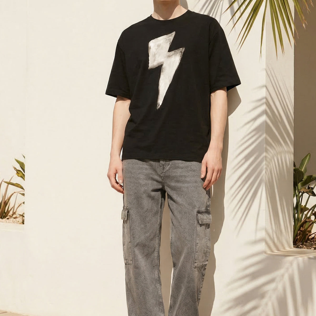 BOLT BOXY T-SHIRT BLACK, view 2