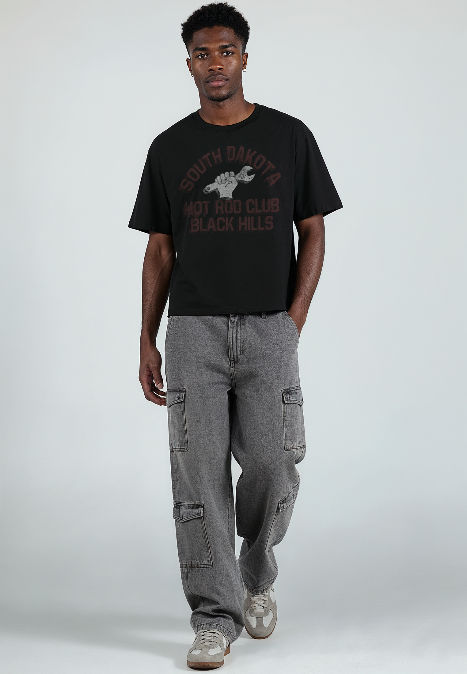 SOUTH DAKOTA CROP T-SHIRT BLACK