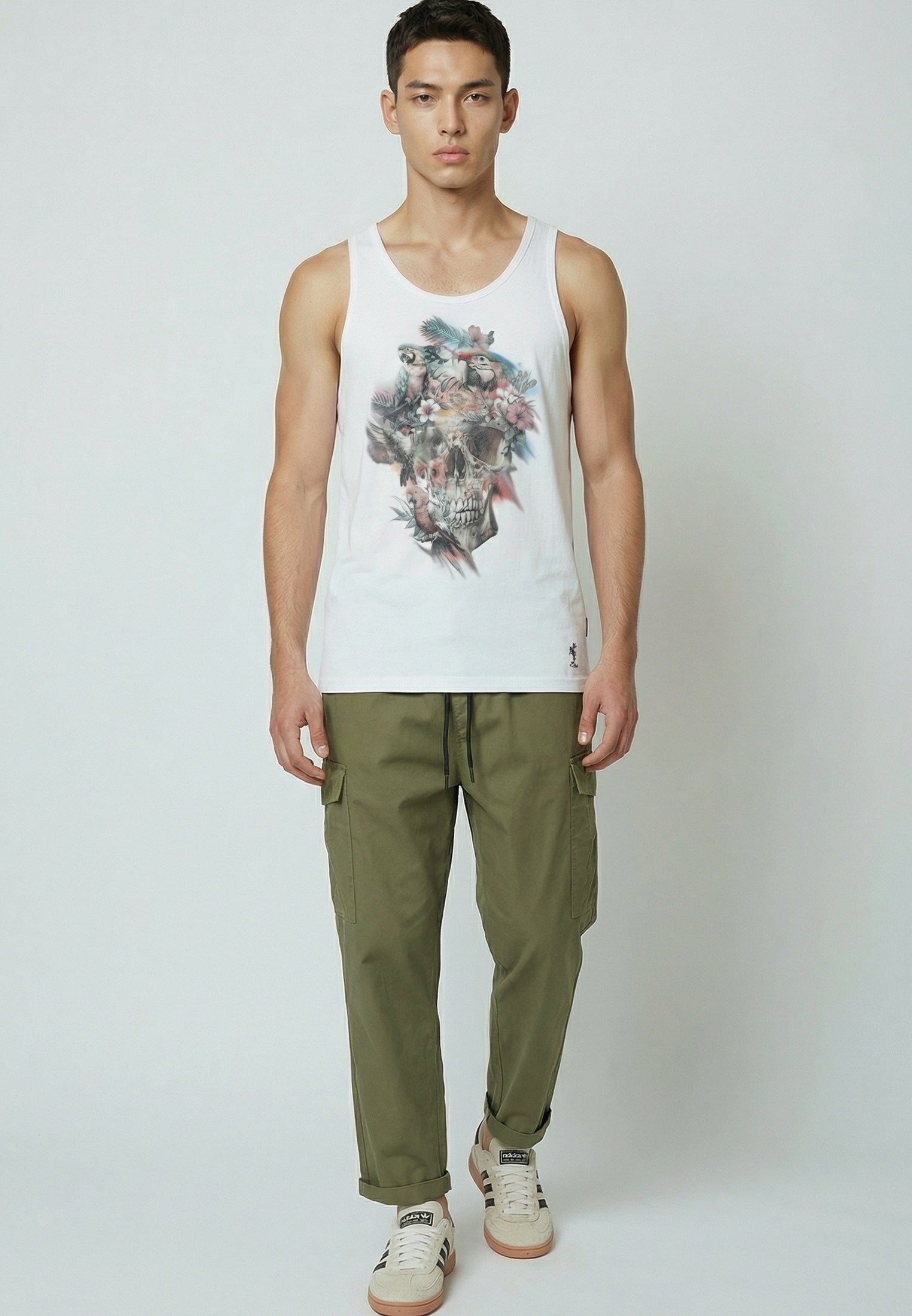 SKULL PARROT VEST OFF WHITE