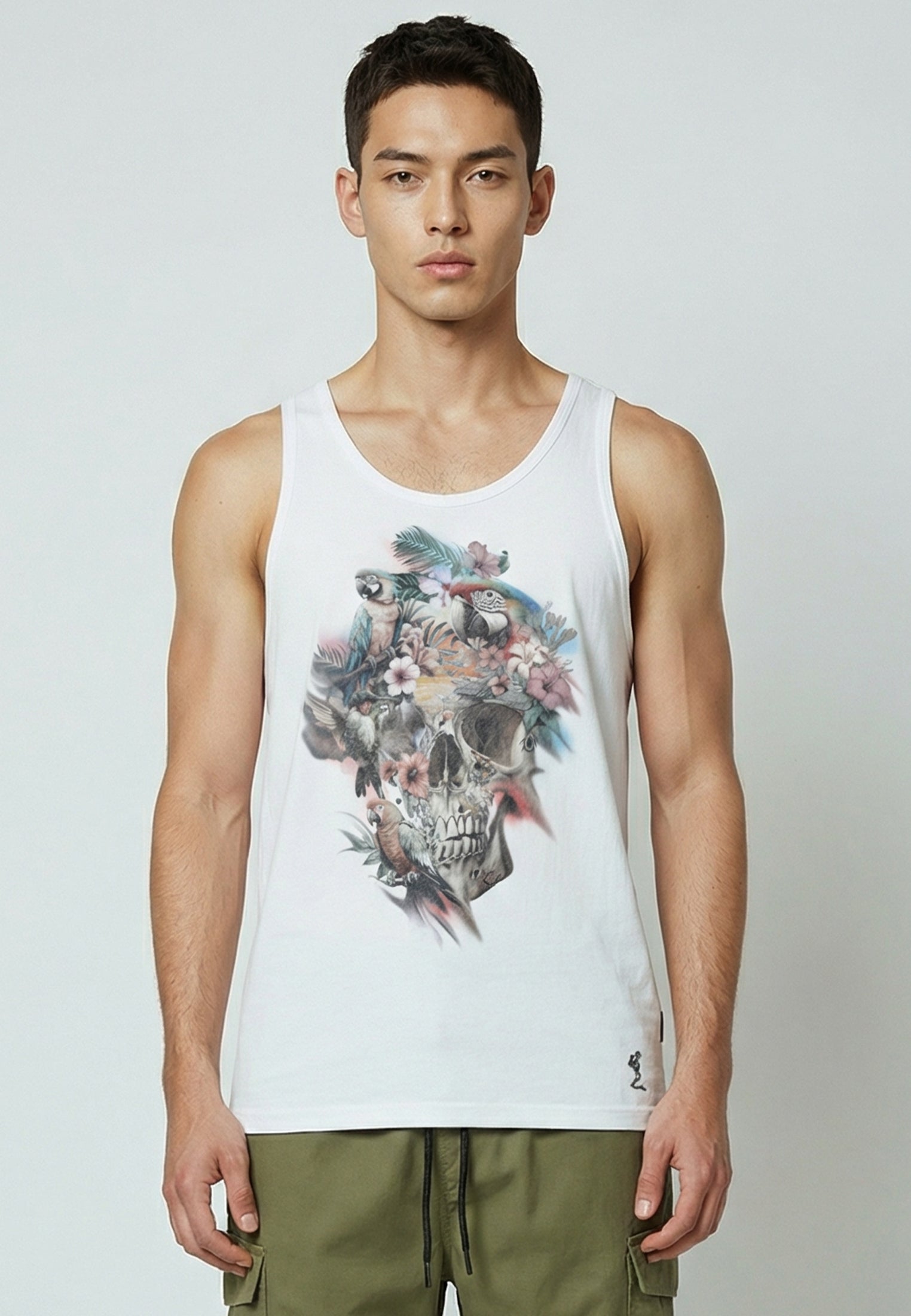 SKULL PARROT VEST OFF WHITE