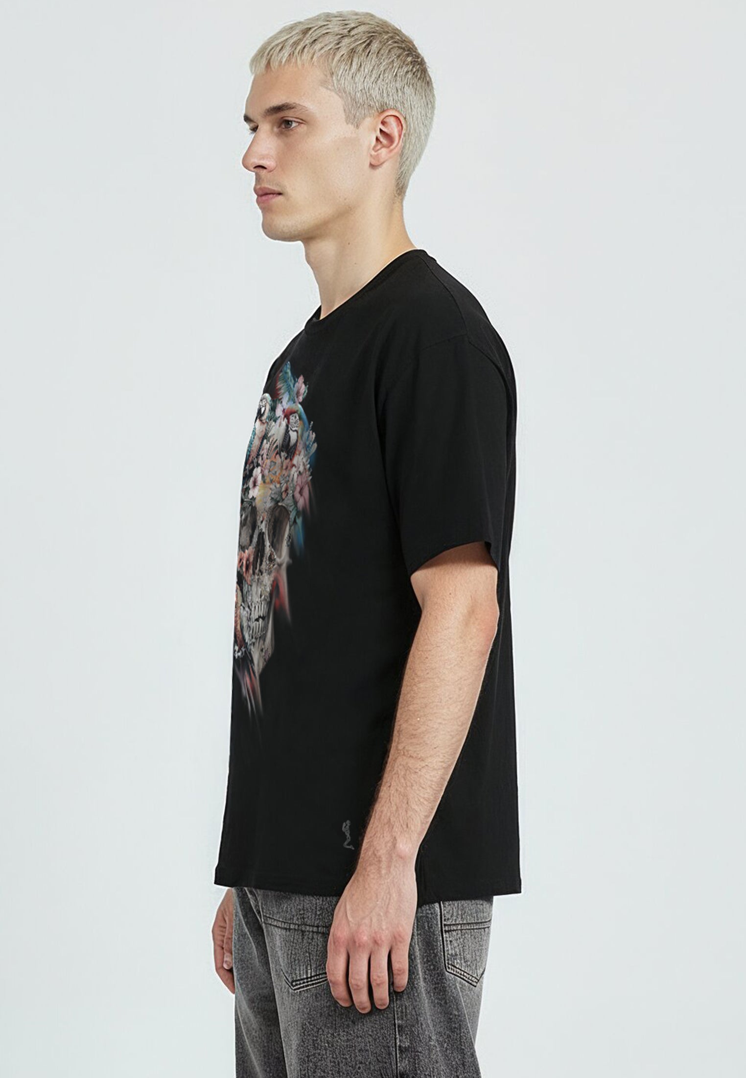 SKULL PARROT T-SHIRT BLACK