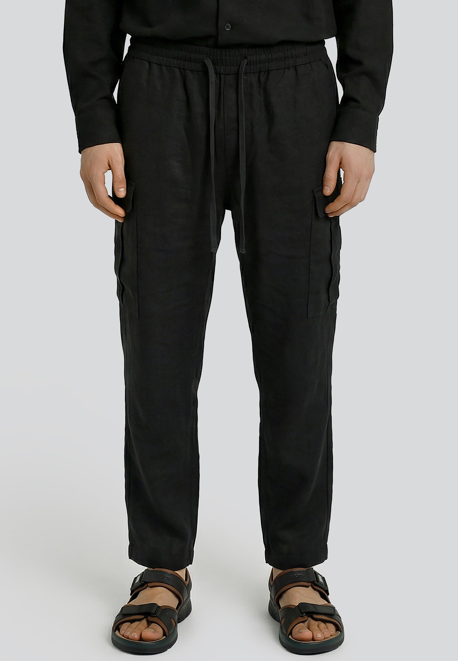 LINEN LOUNGE CARGO BLACK