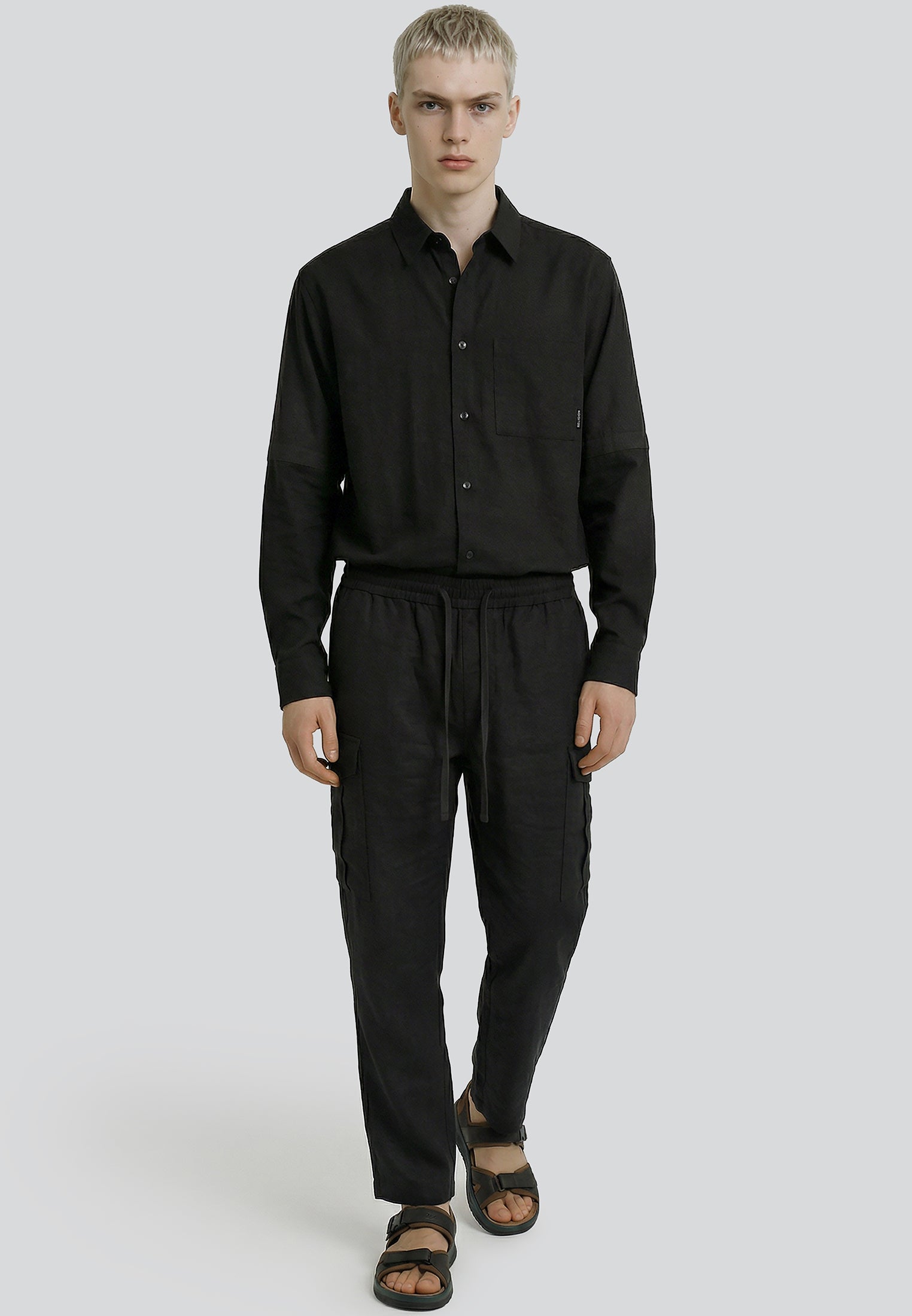 LINEN LOUNGE CARGO BLACK