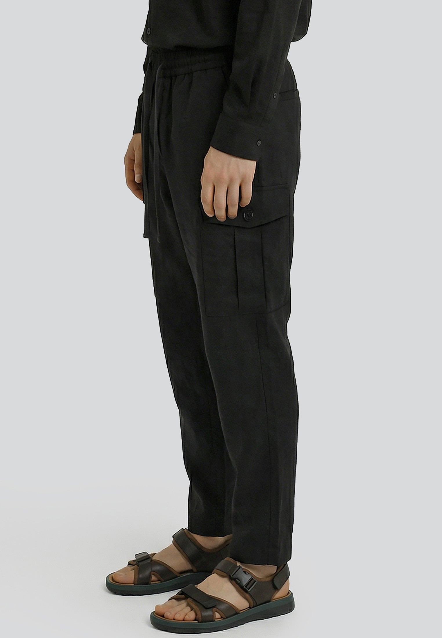 LINEN LOUNGE CARGO BLACK