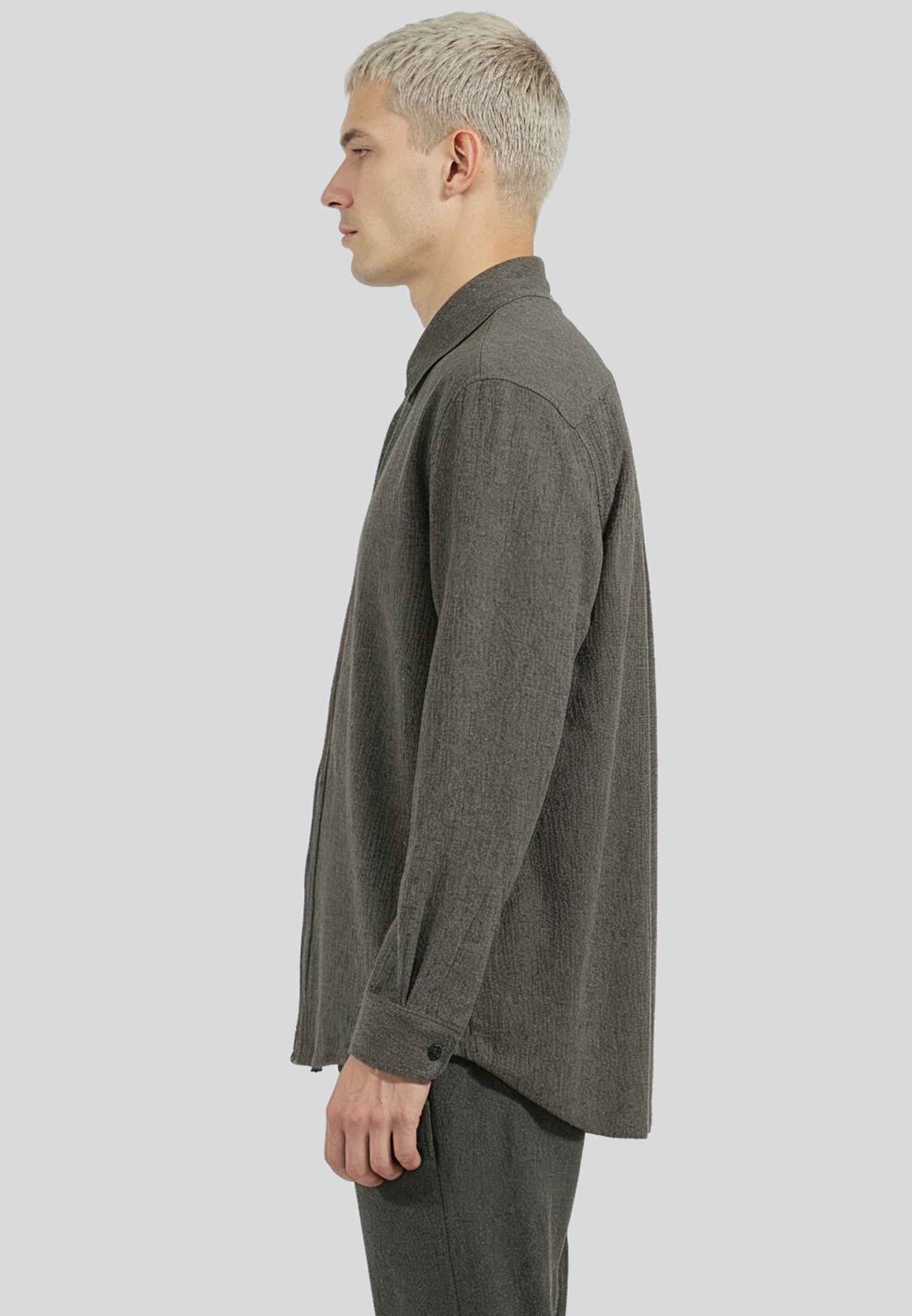 CRINKLE LONGSLEEVE SHIRT SLATE