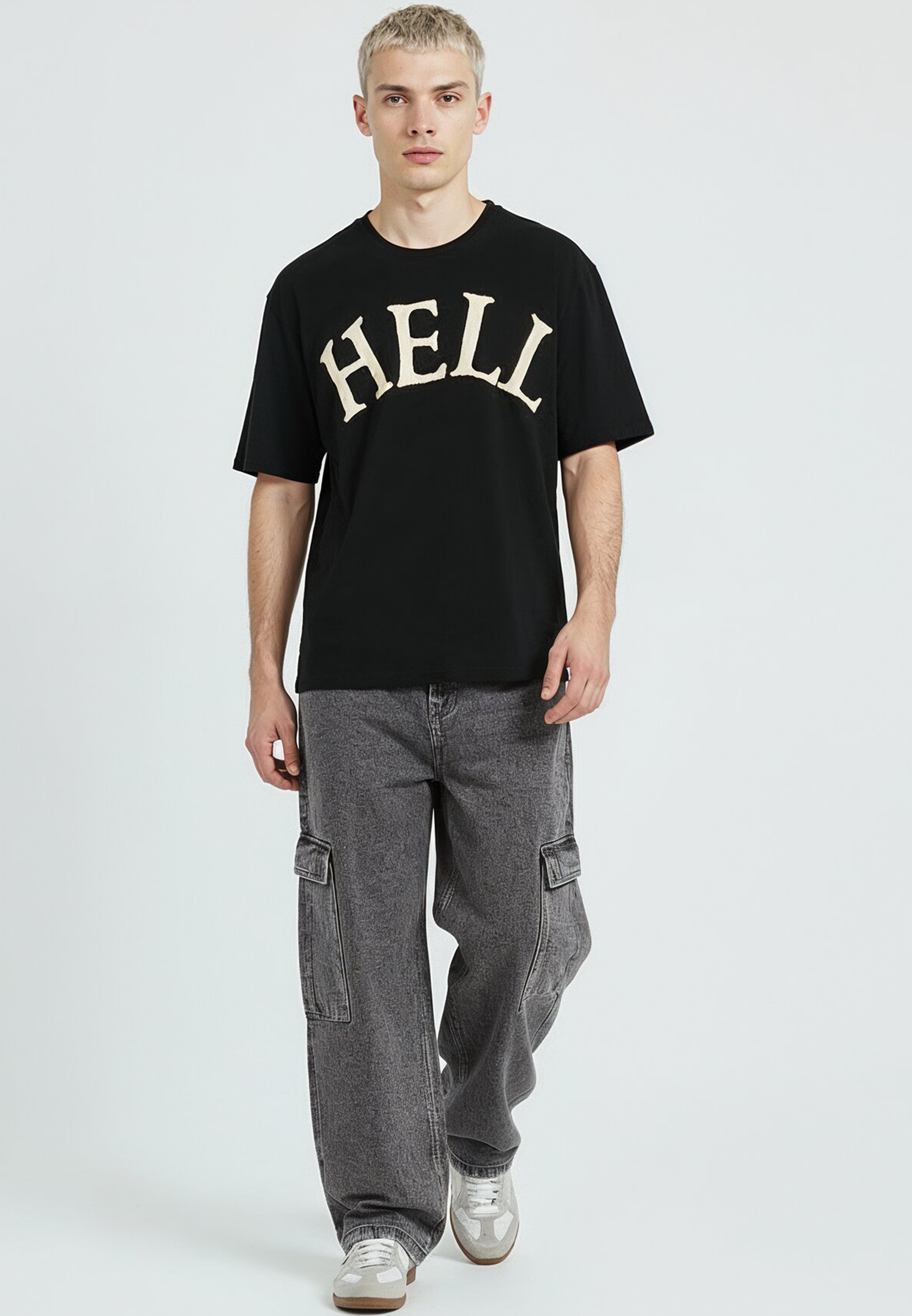 APPLIQUE HELL T-SHIRT BLACK