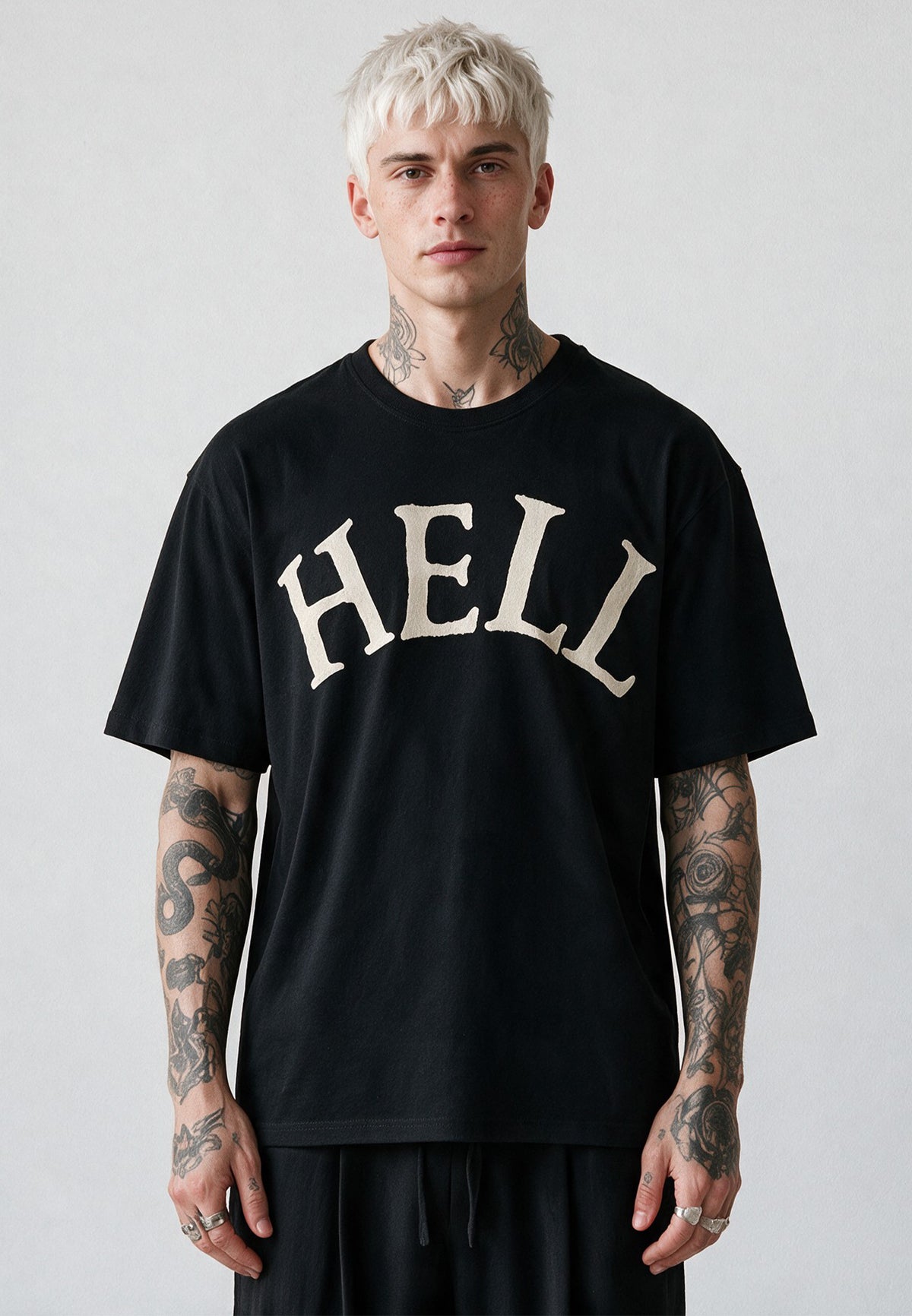 APPLIQUE HELL T-SHIRT BLACK