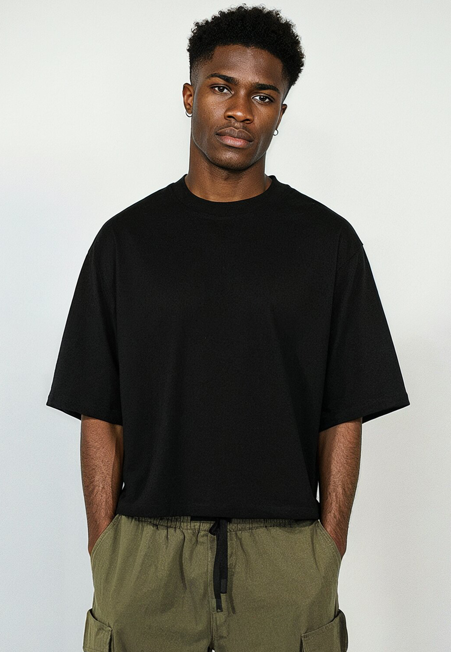 APPLIQUE SKULL CROP T-SHIRT BLACK