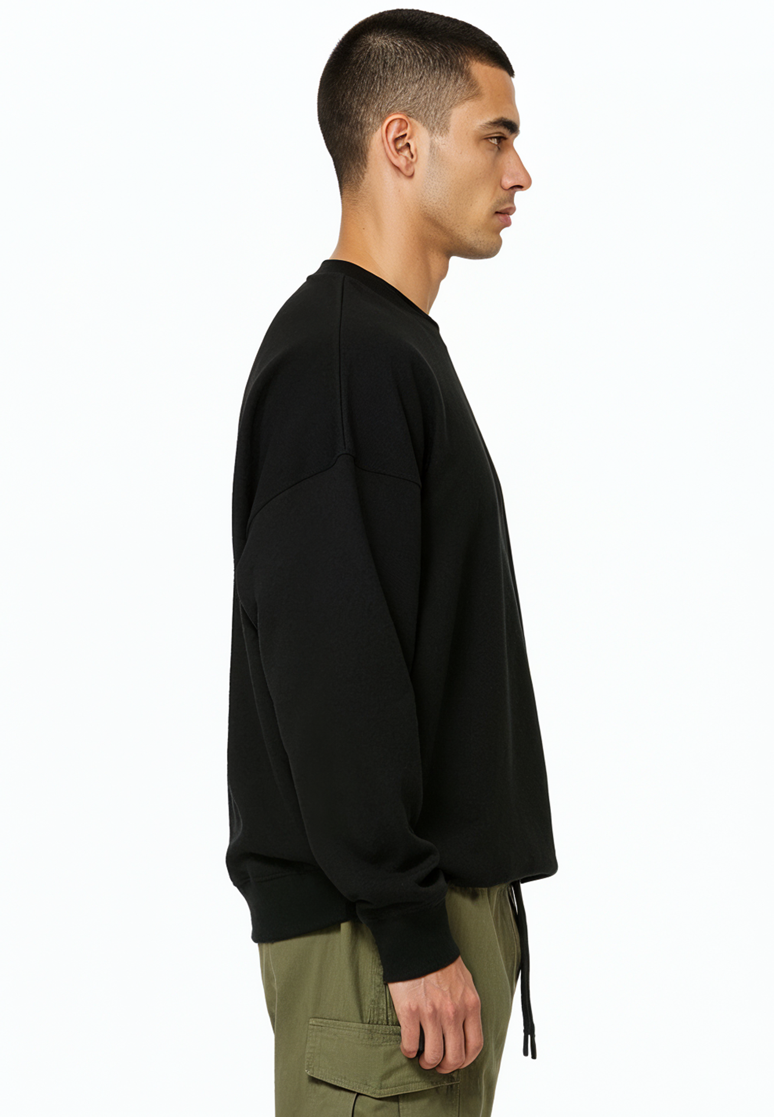 APPLIQUE SKULL SWEAT BLACK