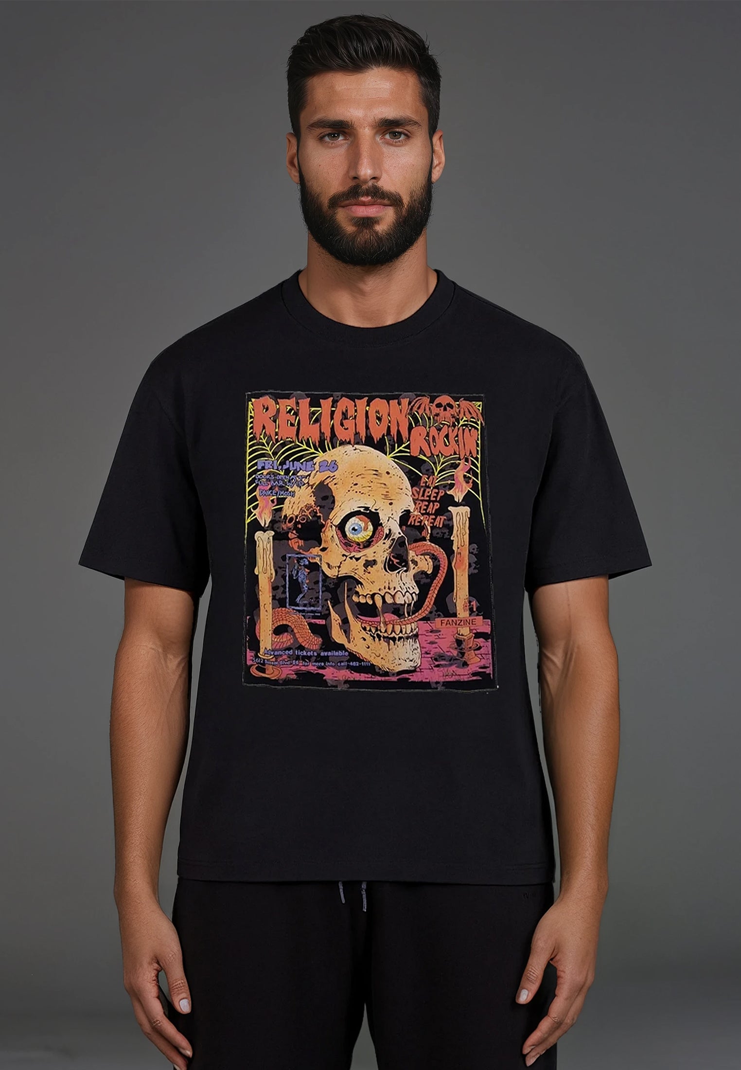 RELIGION ROCKING T-SHIRT BLACK