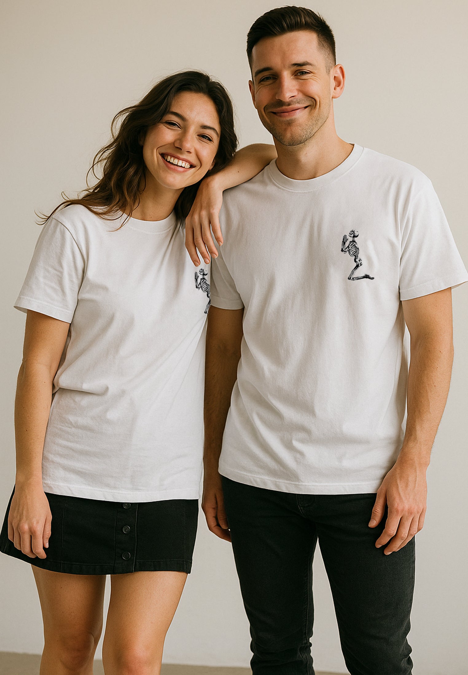 ESSENTIAL BIG SKELETON OFF WHITE T-SHIRT