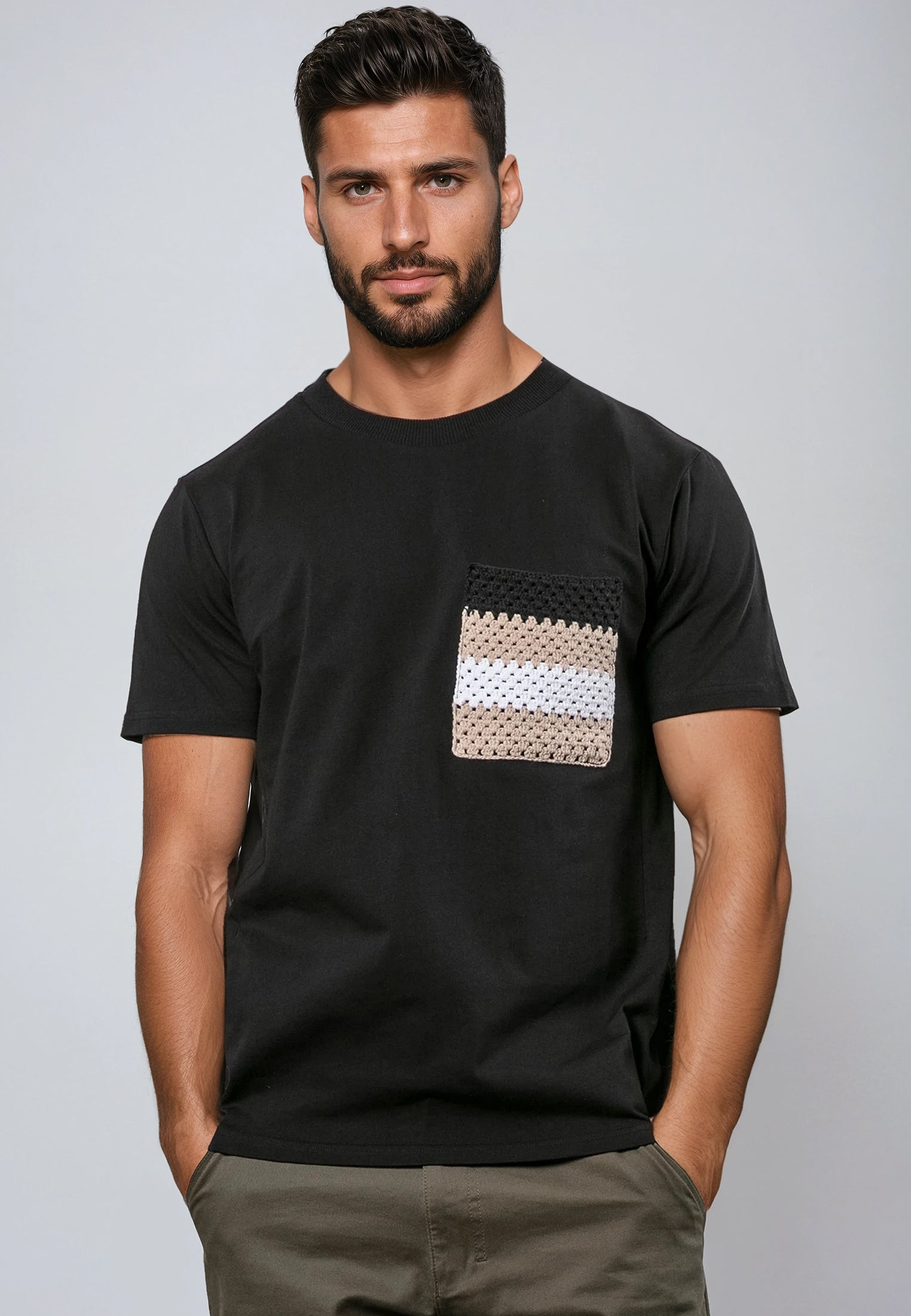 KNIT POCKET T-SHIRT BLACK