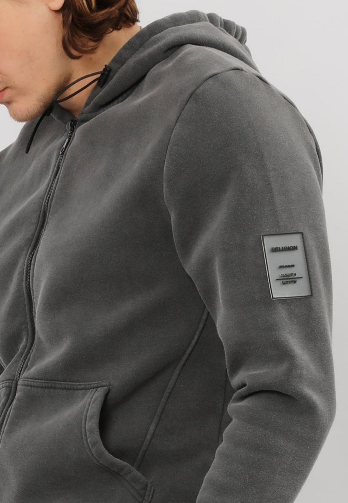 ACID TAG HOODIE WASHED CHARCOAL