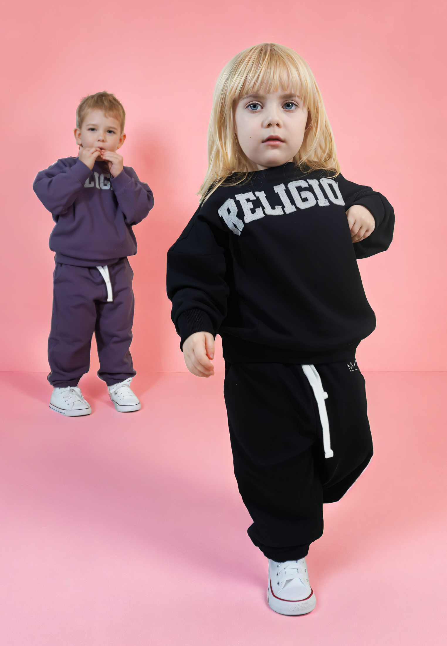 KIDS HOPEY DARTED SWEATPANTS BLACK