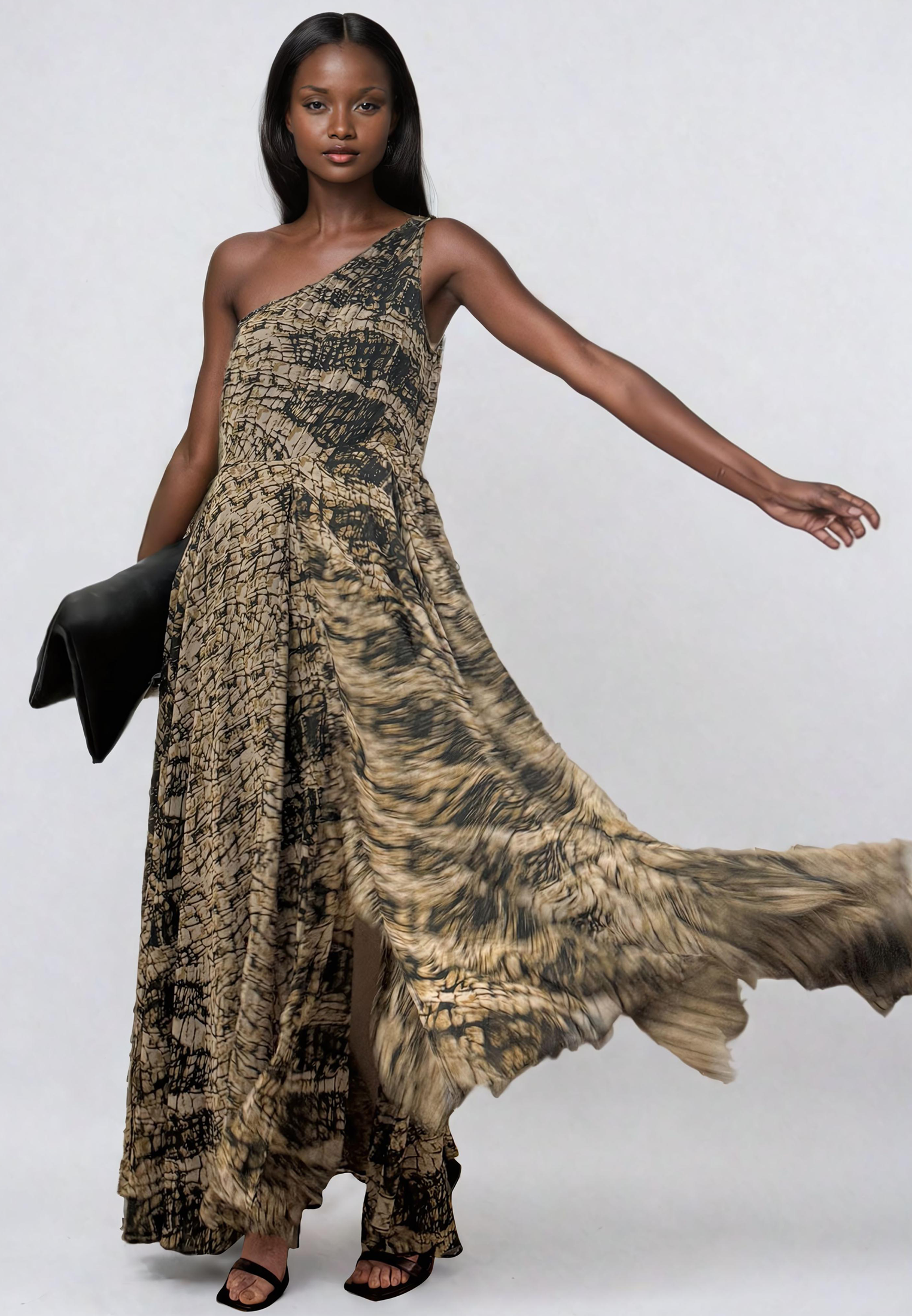 SIGNATURE MAXI DRESS HIDE PRINT