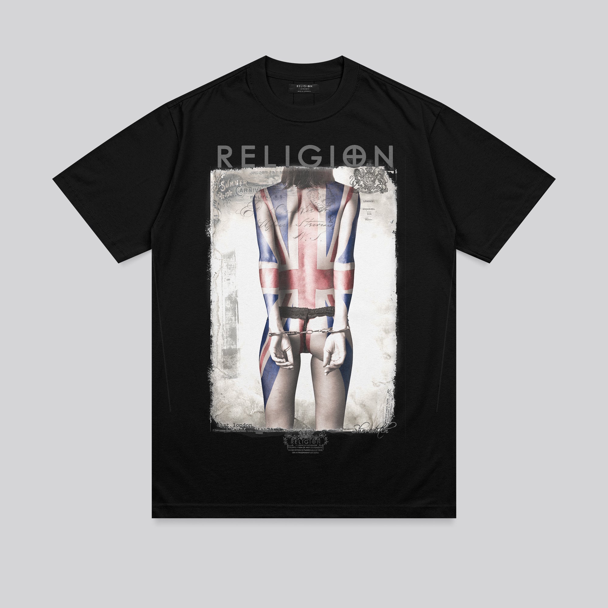 UNION JACK TATTOO T-SHIRT BLACK