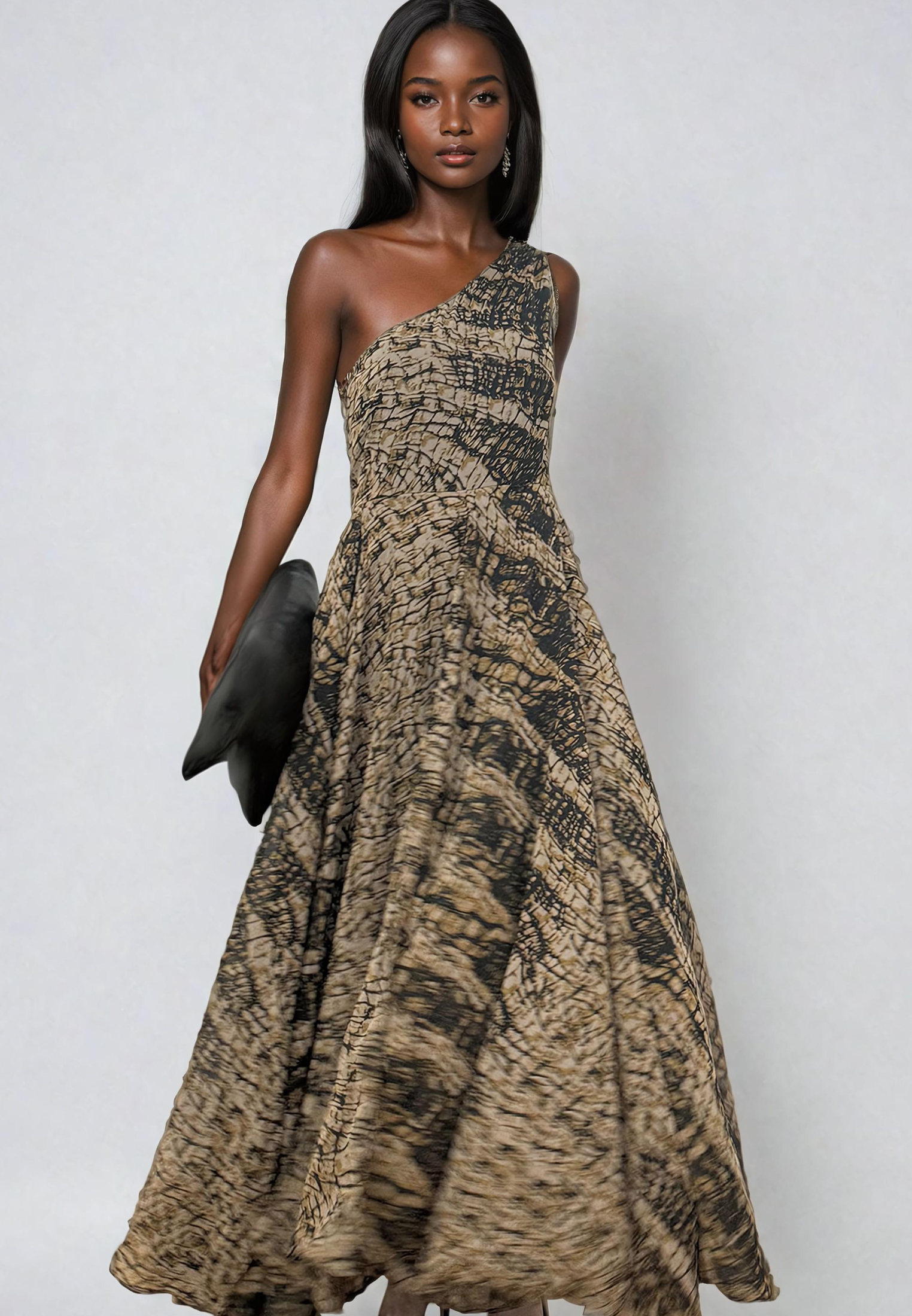 SIGNATURE MAXI DRESS HIDE PRINT