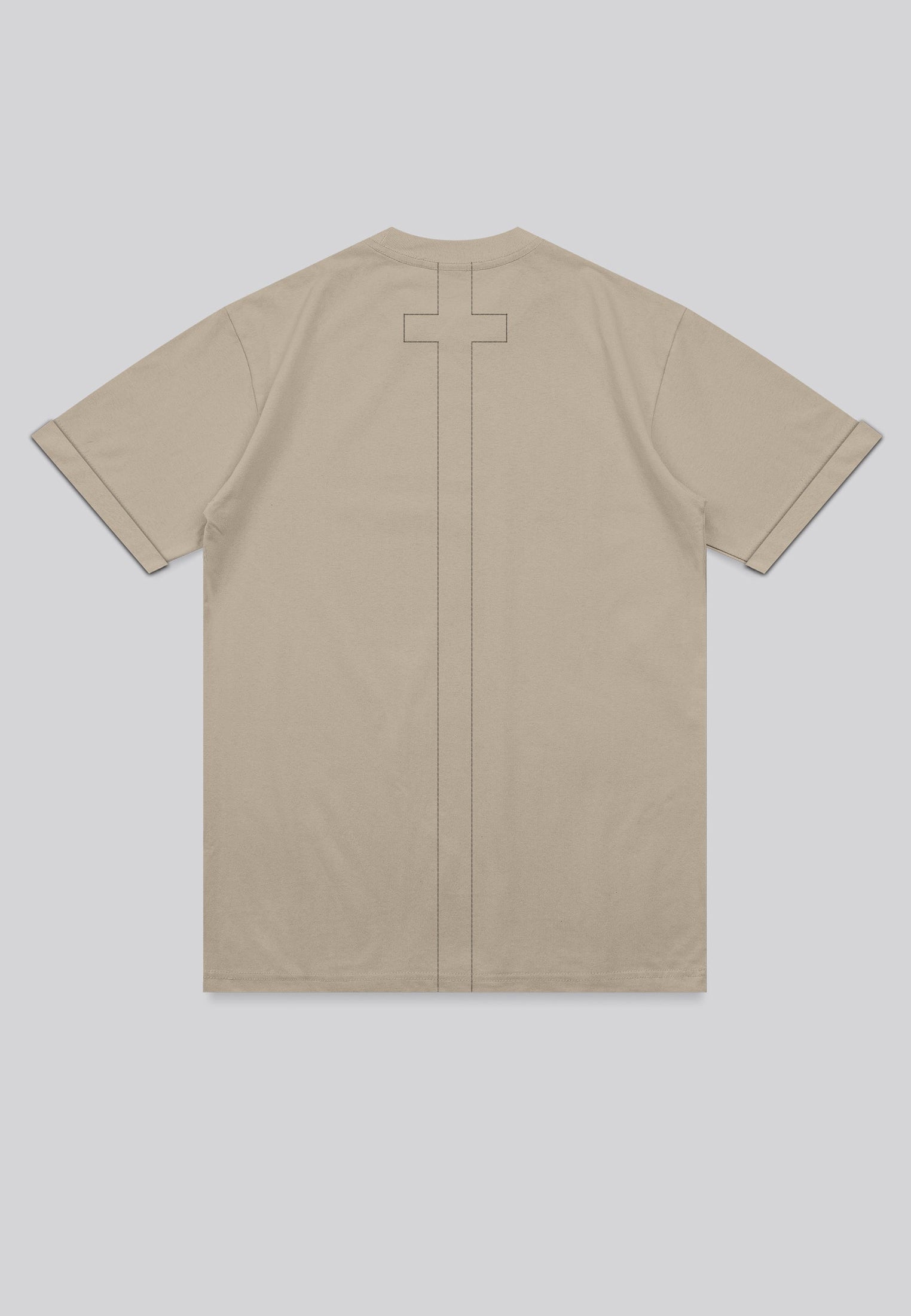 ESSENTIAL ROLLED CUFF T-SHIRT FAWN