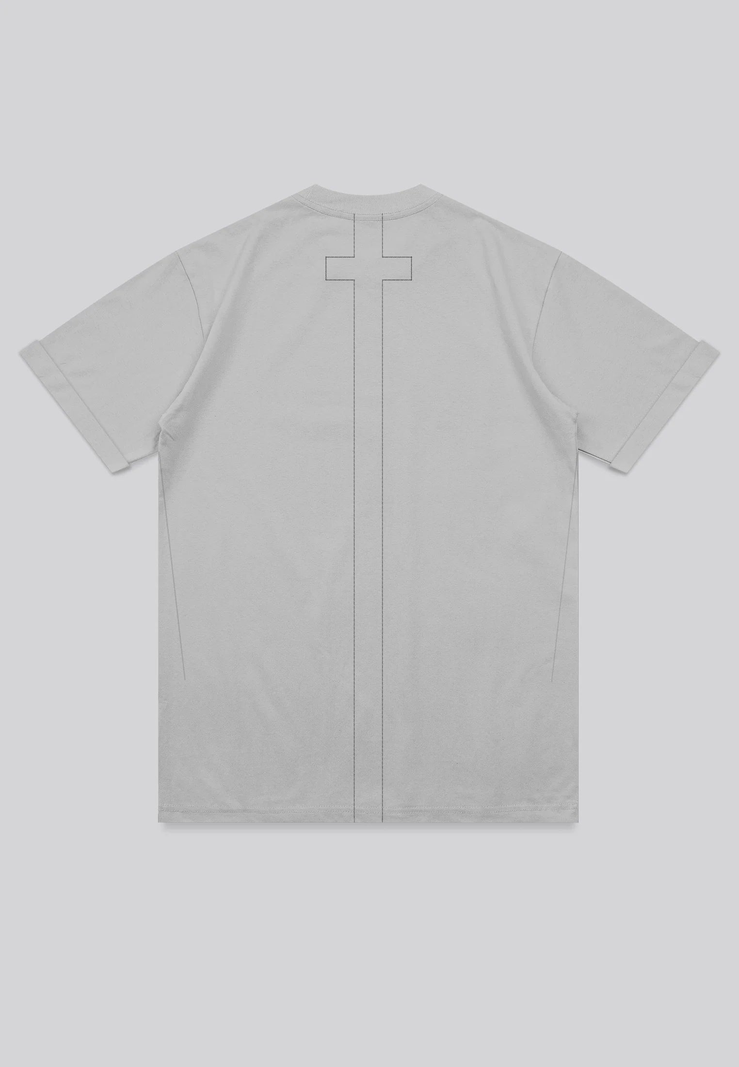 ESSENTIAL ROLLED CUFF T-SHIRT LIGHT GREY