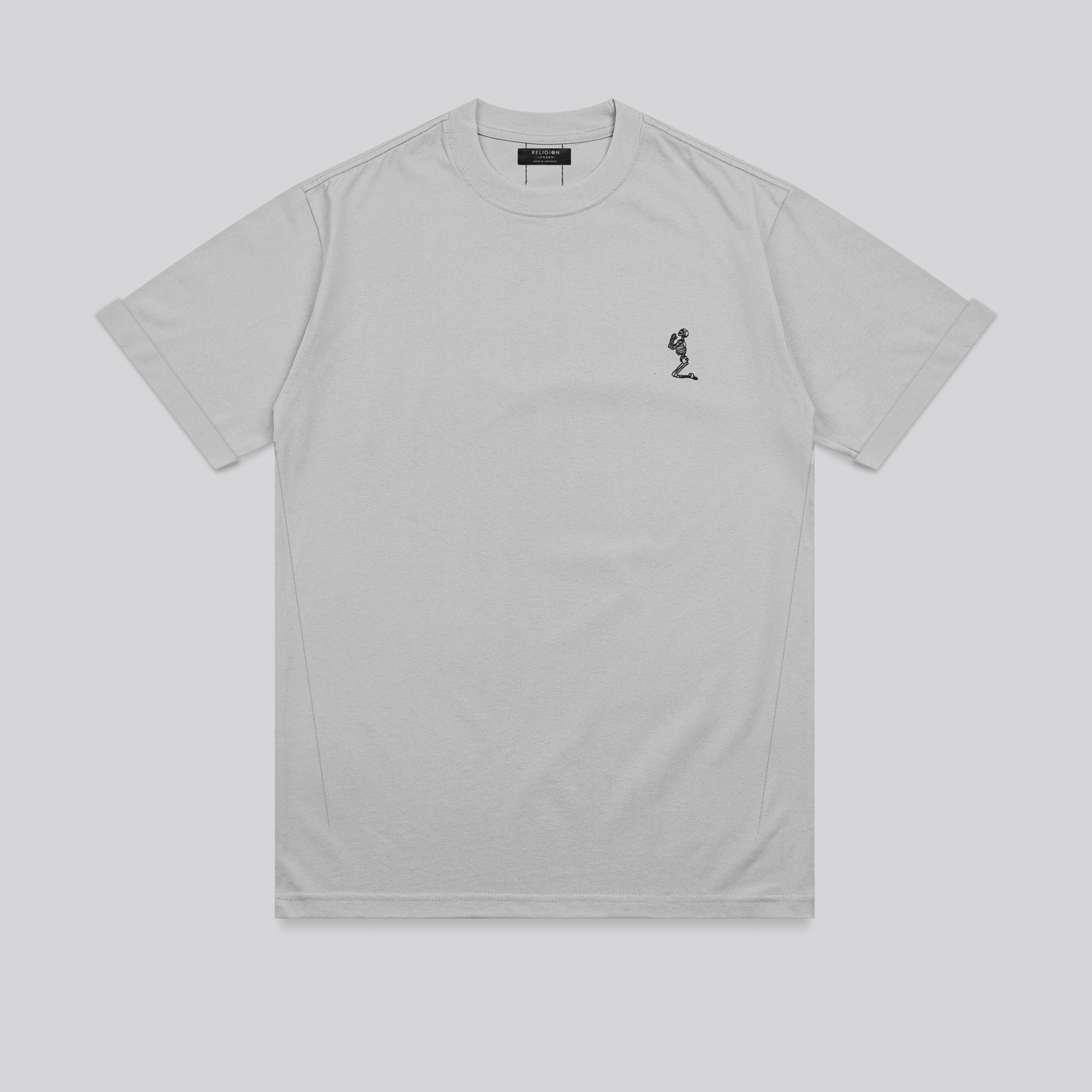 ESSENTIAL ROLLED CUFF T-SHIRT LIGHT GREY