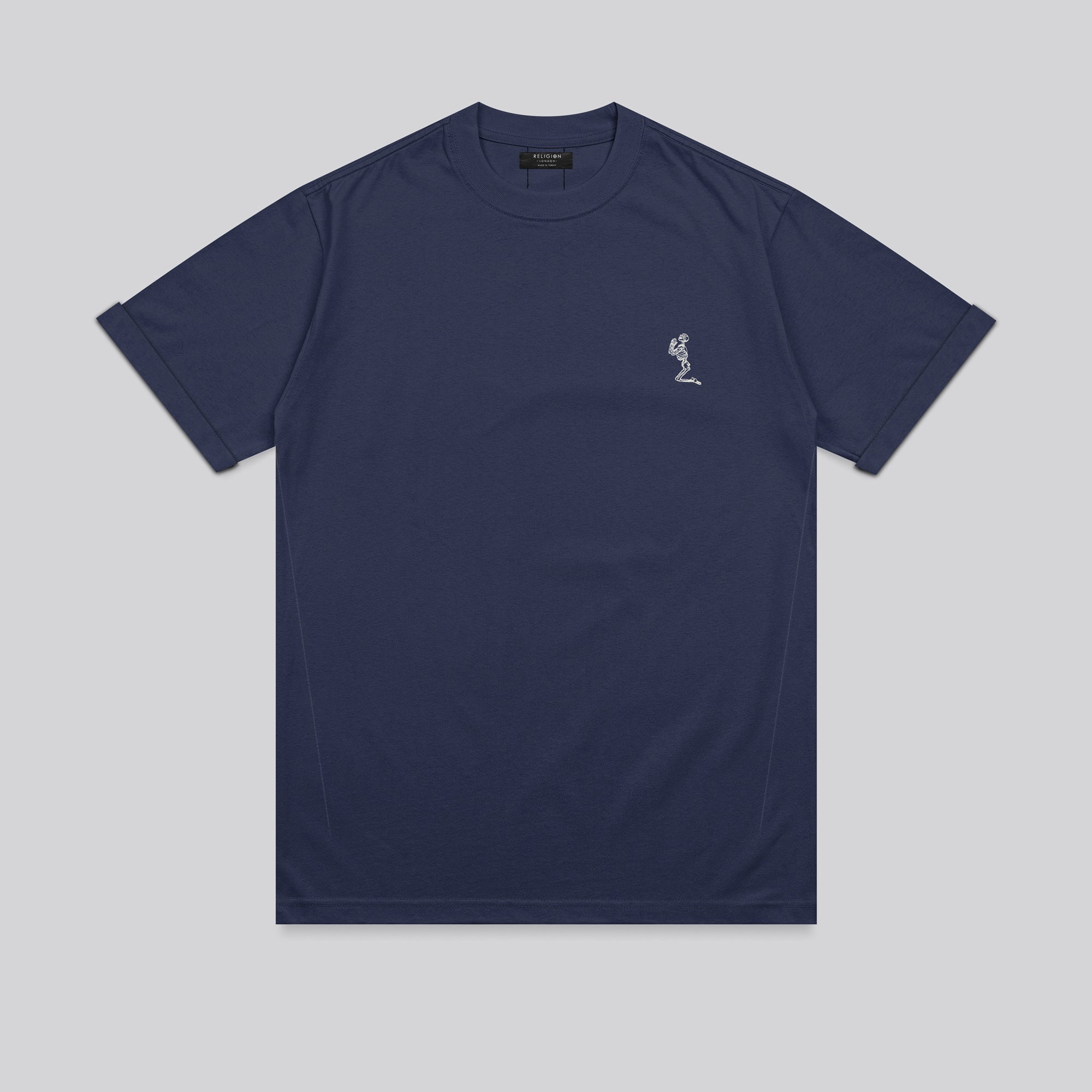 ESSENTIAL ROLLED CUFF T-SHIRT INDIGO