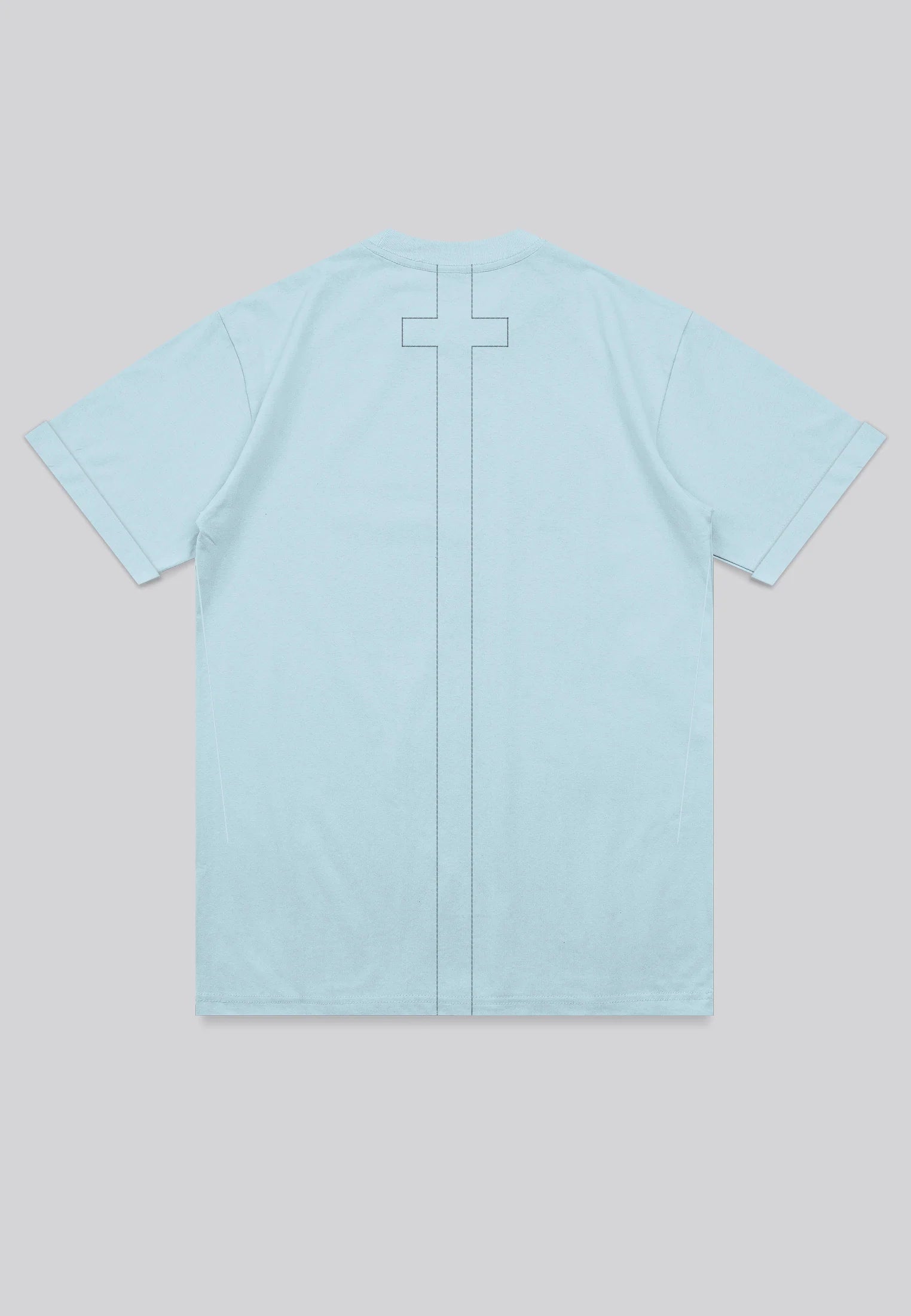 ESSENTIAL ROLLED CUFF T-SHIRT PALE BLUE