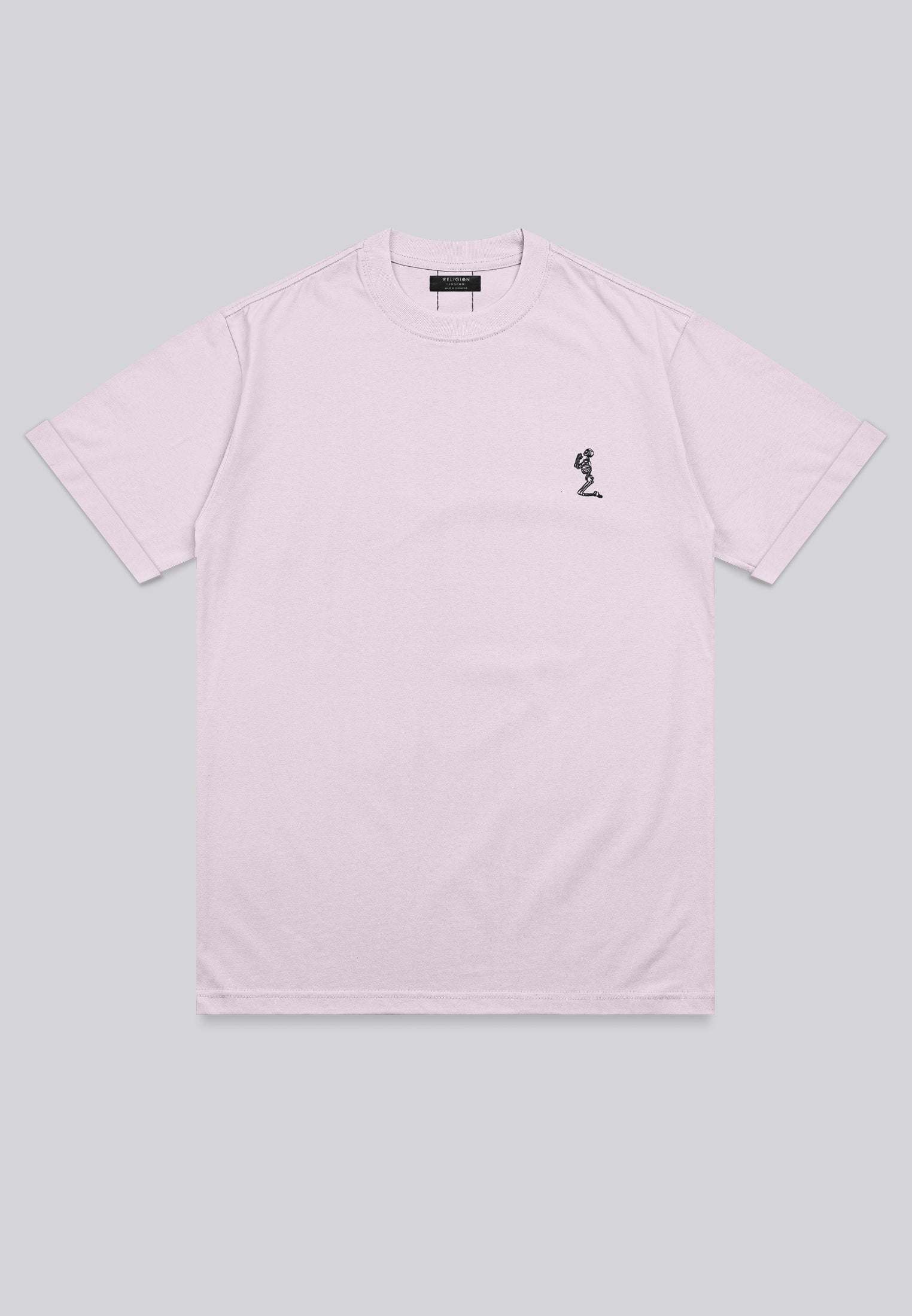 ESSENTIAL ROLLED CUFF T-SHIRT PALE PINK