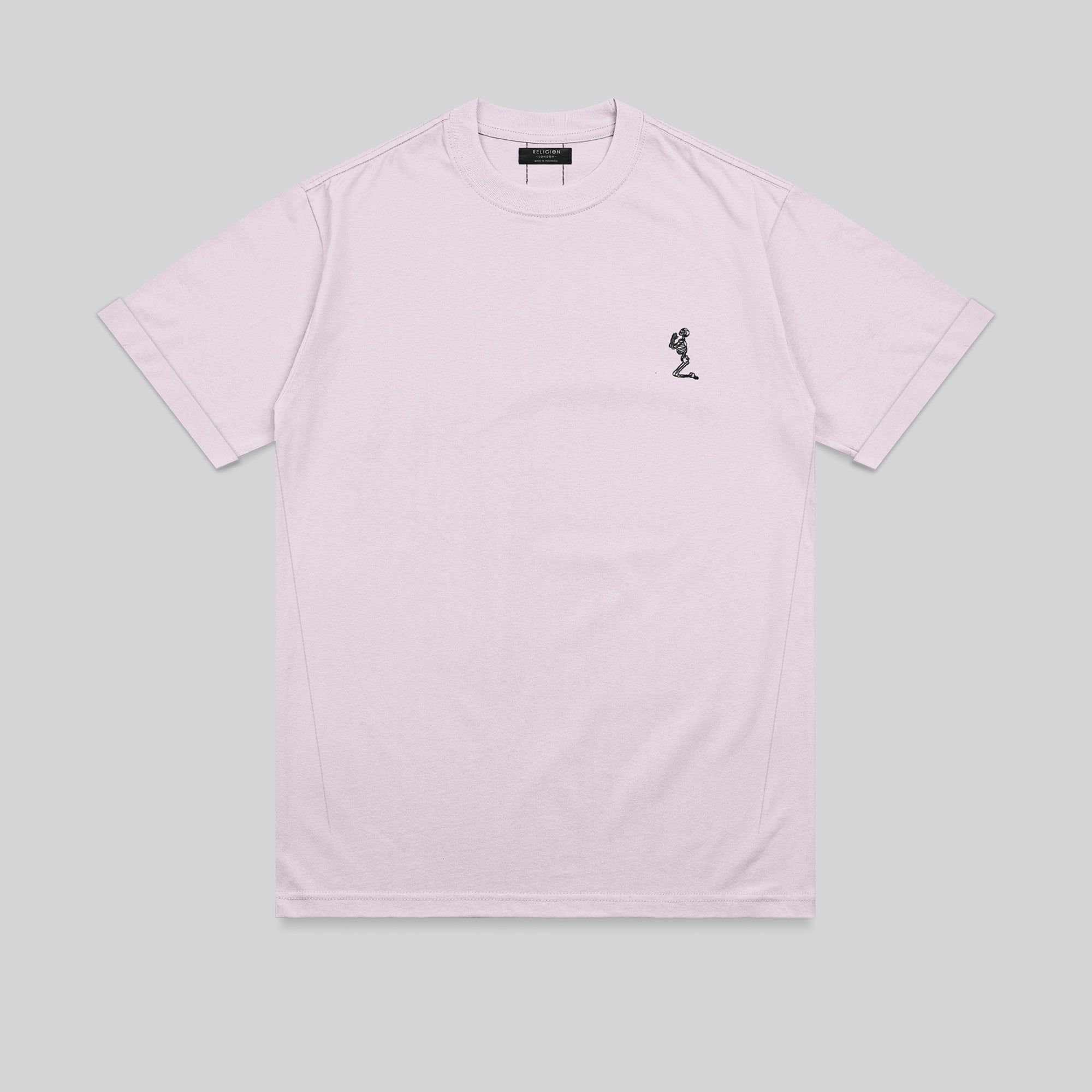 ESSENTIAL ROLLED CUFF T-SHIRT PALE PINK