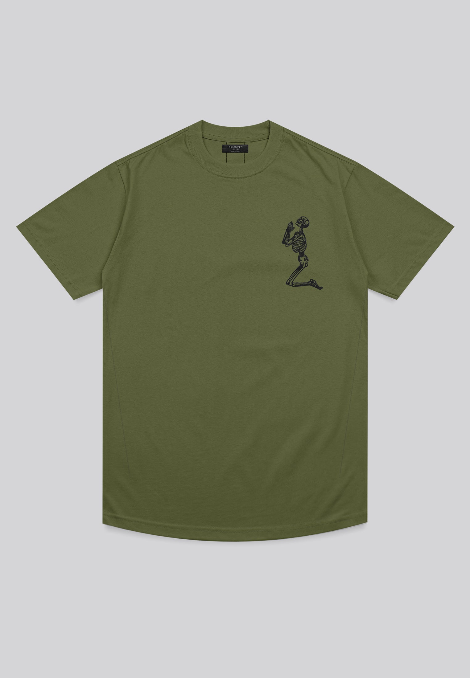 ESSENTIAL BIG SKELETON ARMY GREEN T-SHIRT