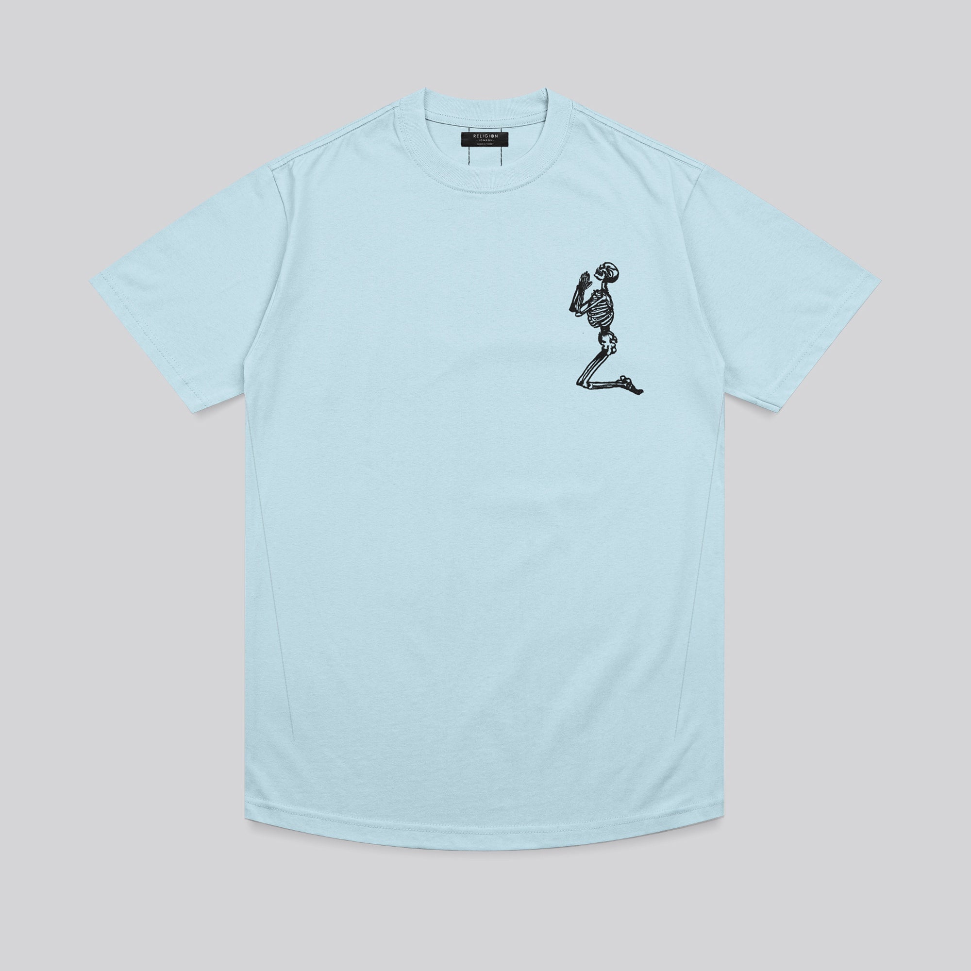 ESSENTIAL BIG SKELETON PALE BLUE T-SHIRT