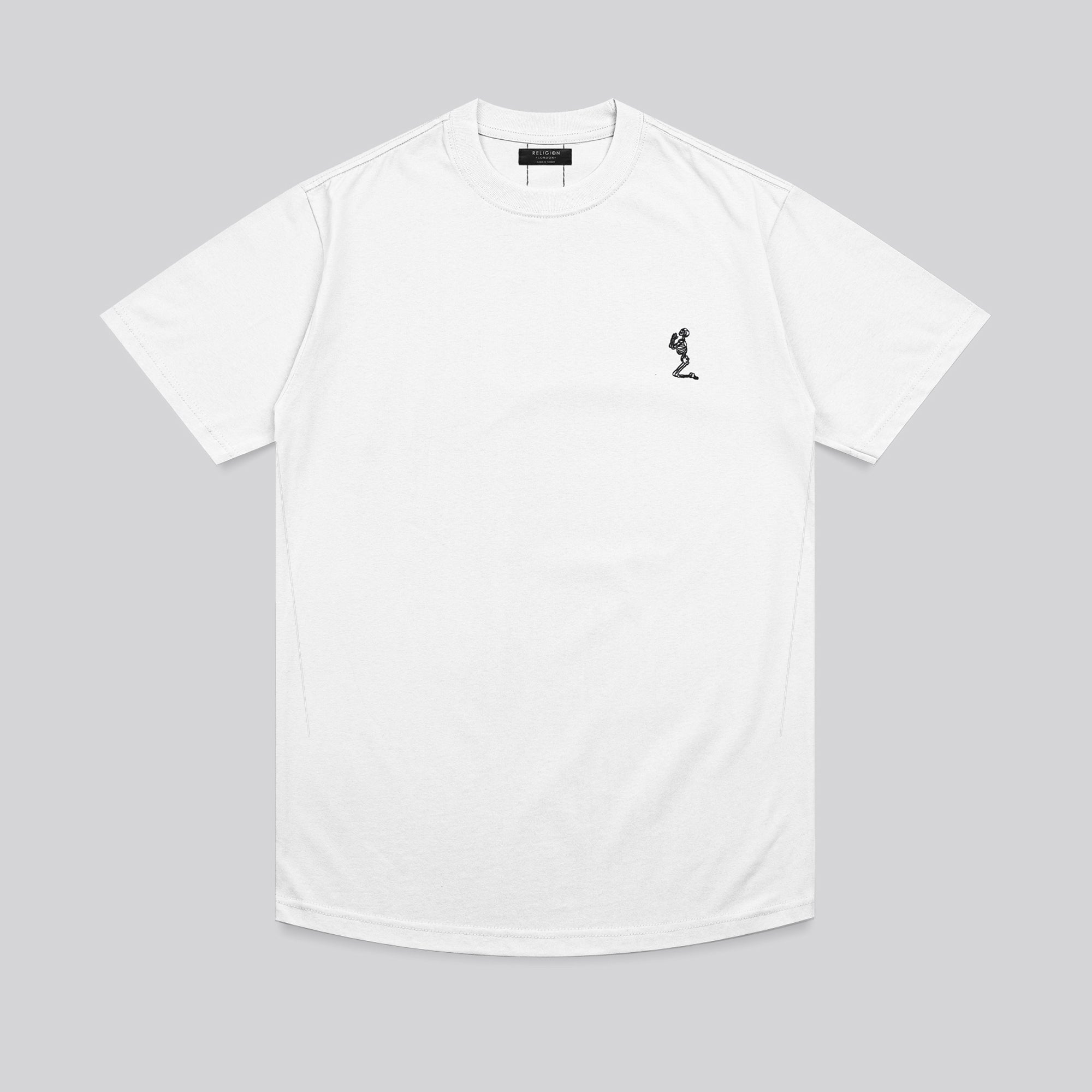 ESSENTIAL SWAG CURVED HEM OFF WHITE T-SHIRT