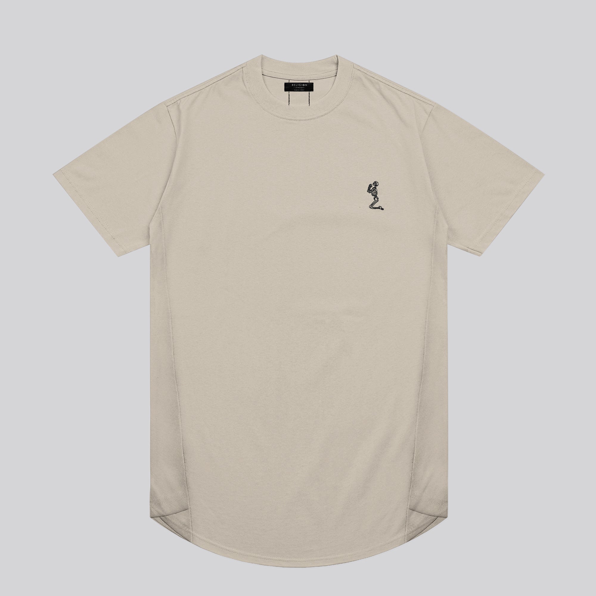 ESSENTIAL SWAG CURVED HEM FAWN T-SHIRT