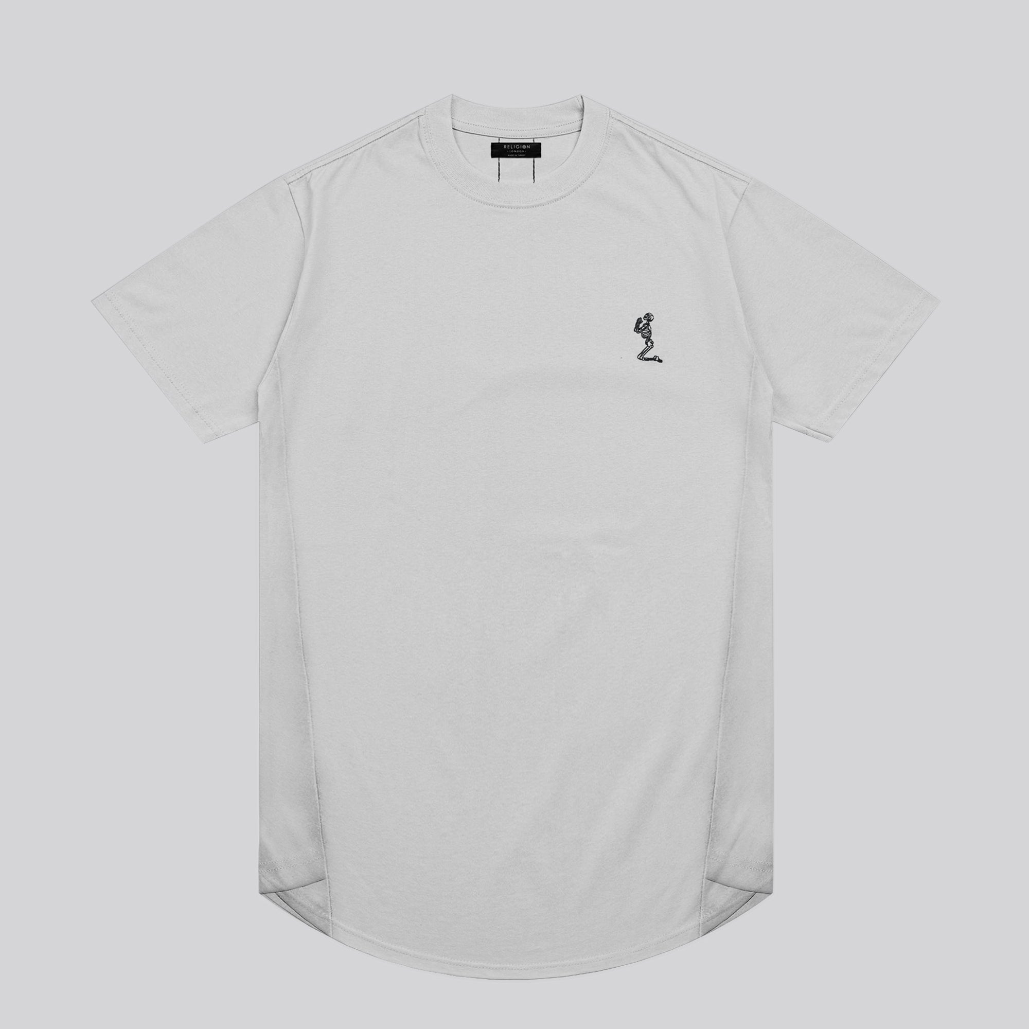 ESSENTIAL SWAG CURVED HEM  LIGHT GREY T-SHIRT