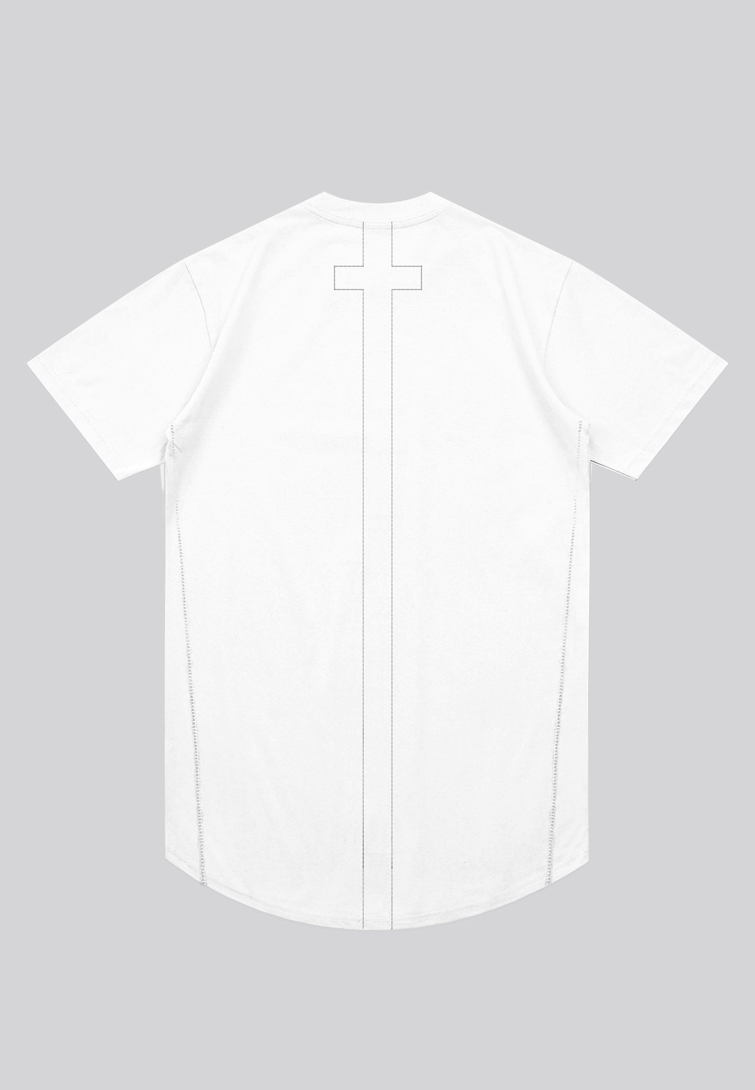 ESSENTIAL SWAG CURVED HEM WHITE T-SHIRT